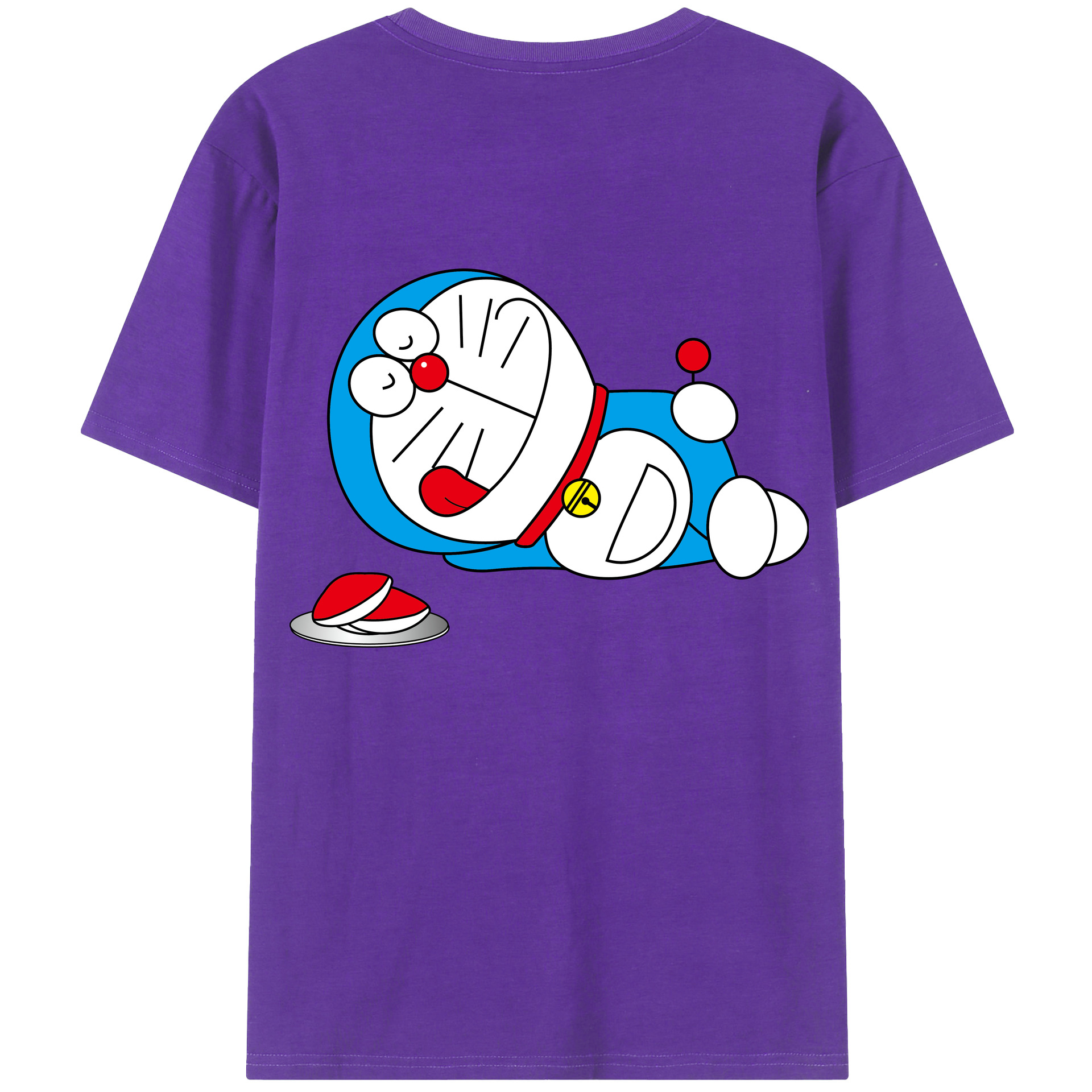 （画像用） ドラえもん Doraemon 綿100％ メンズ半袖Tシャツ（バックプリント） 通気性