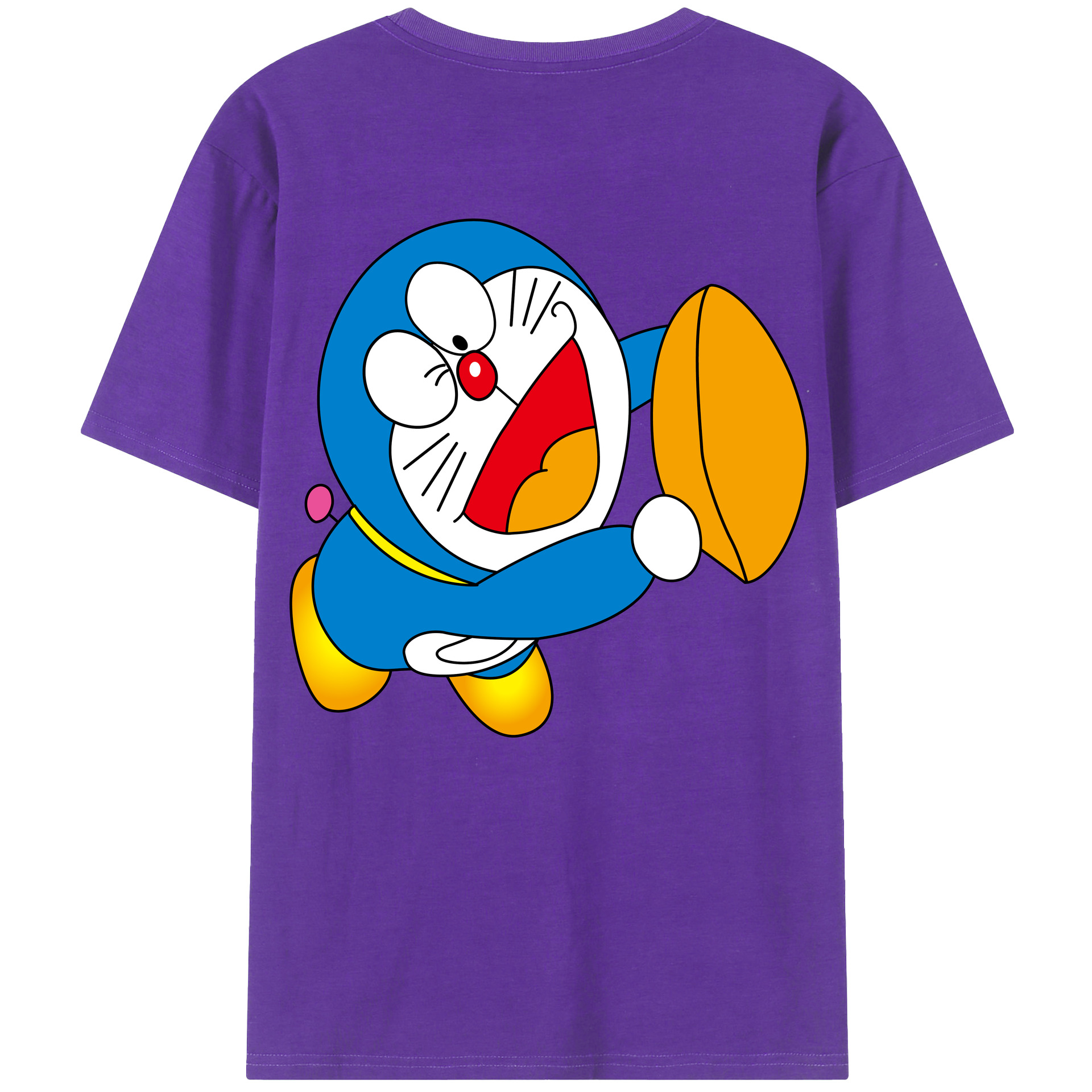 （画像用） ドラえもん Doraemon 綿100％ メンズ半袖Tシャツ（バックプリント） 通気性
