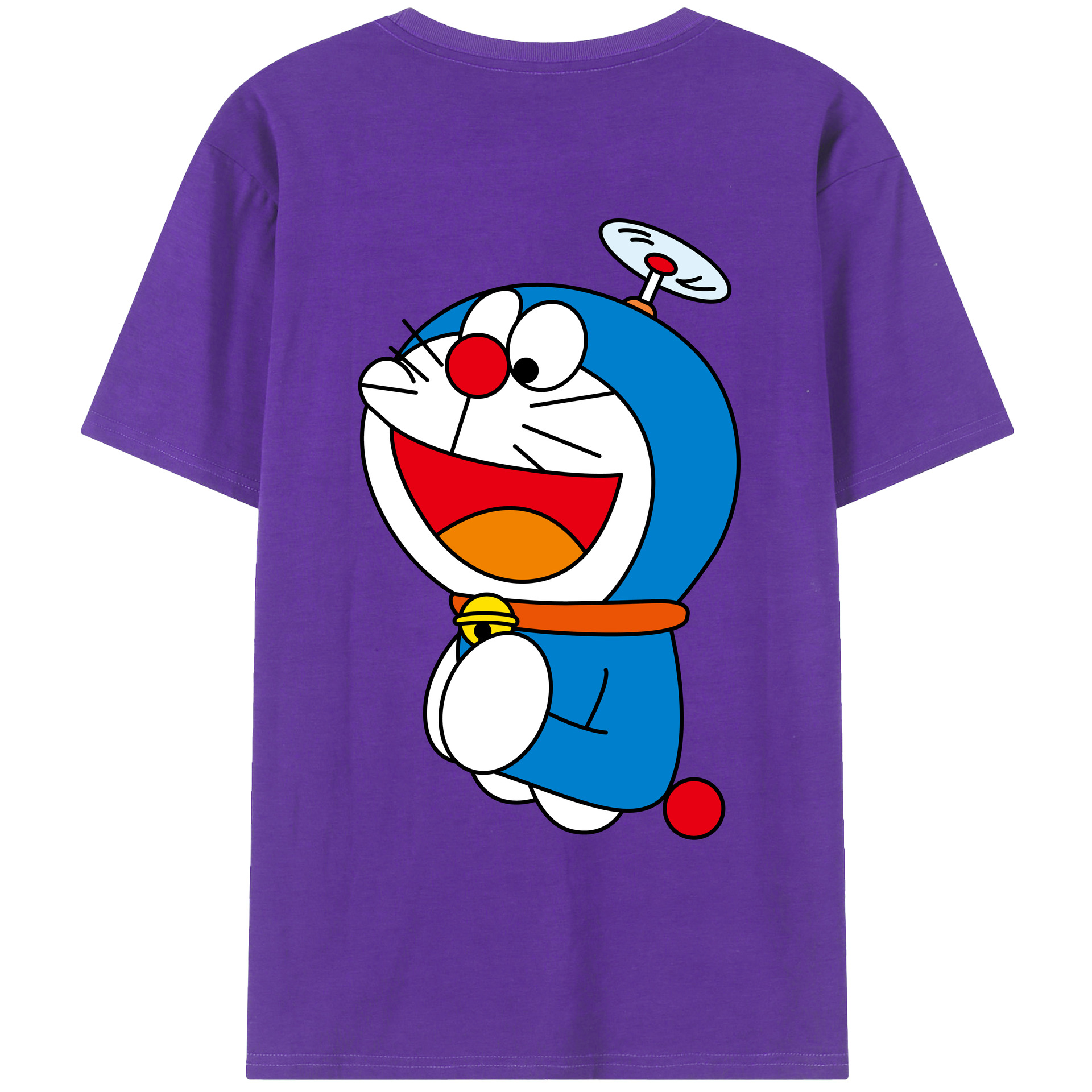（画像用） ドラえもん Doraemon 綿100％ メンズ半袖Tシャツ（バックプリント） 通気性