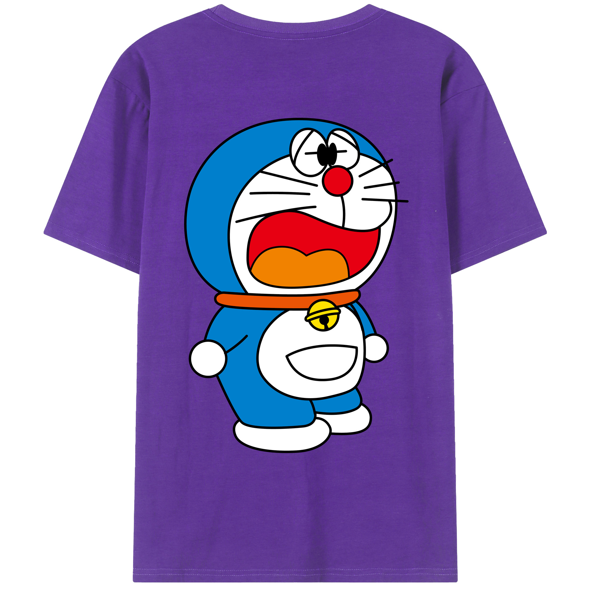（画像用） ドラえもん Doraemon 綿100％ メンズ半袖Tシャツ（バックプリント） 通気性
