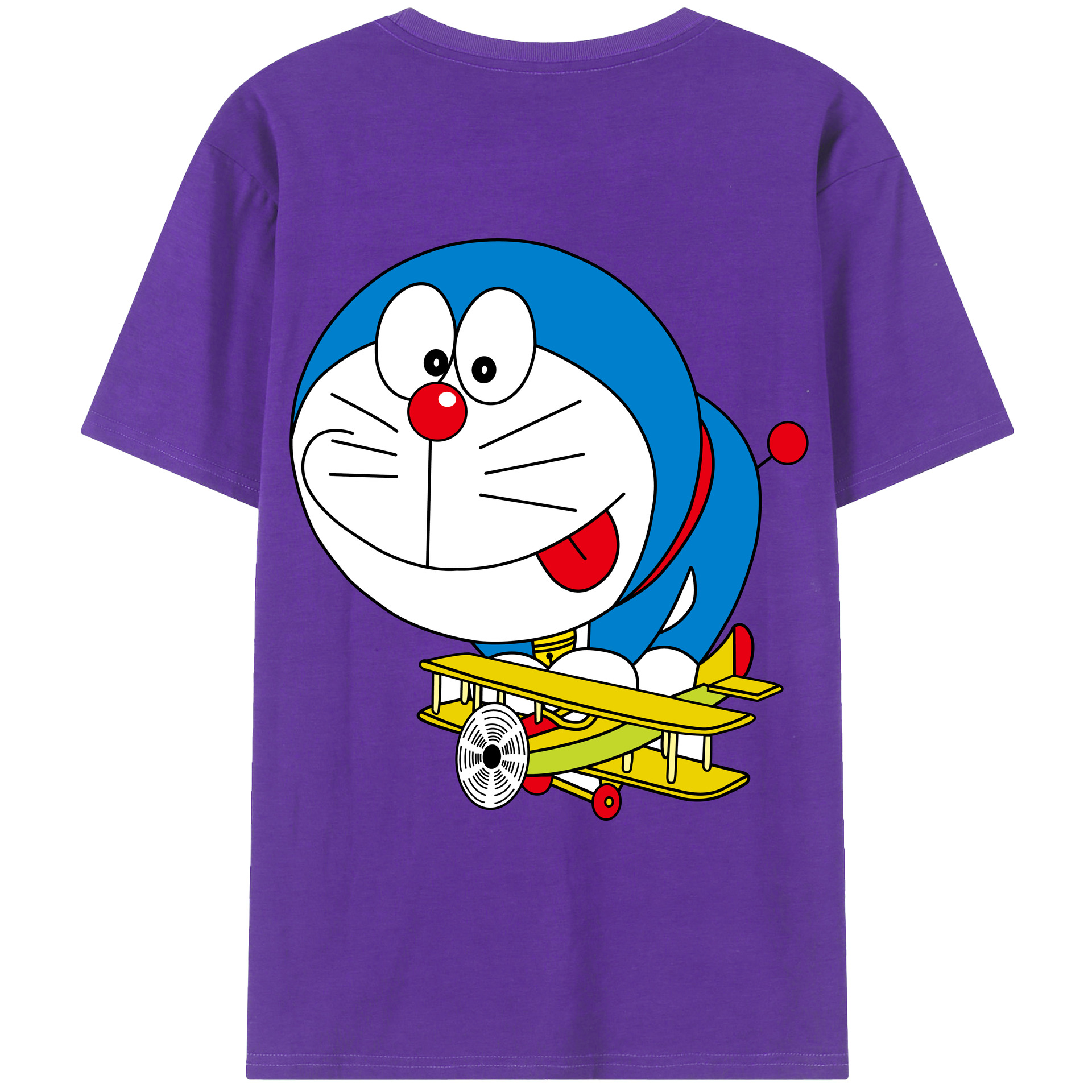 （画像用） ドラえもん Doraemon 綿100％ メンズ半袖Tシャツ（バックプリント） 通気性