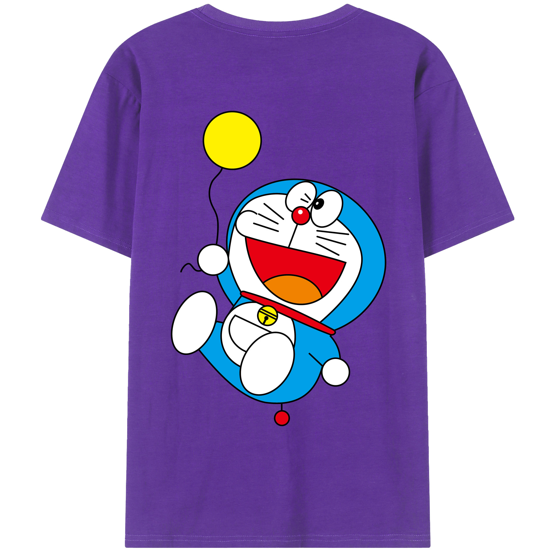 （画像用） ドラえもん Doraemon 綿100％ メンズ半袖Tシャツ（バックプリント） 通気性