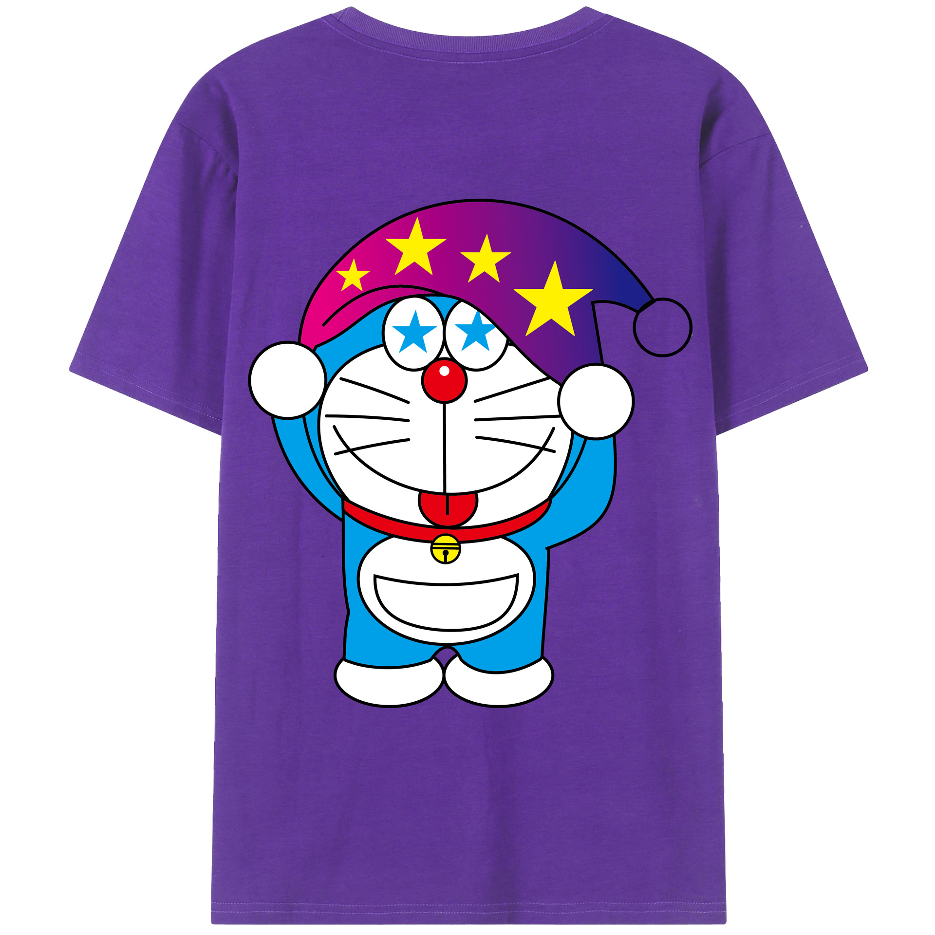 （画像用） ドラえもん Doraemon 綿100％ メンズ半袖Tシャツ（バックプリント） 通気性
