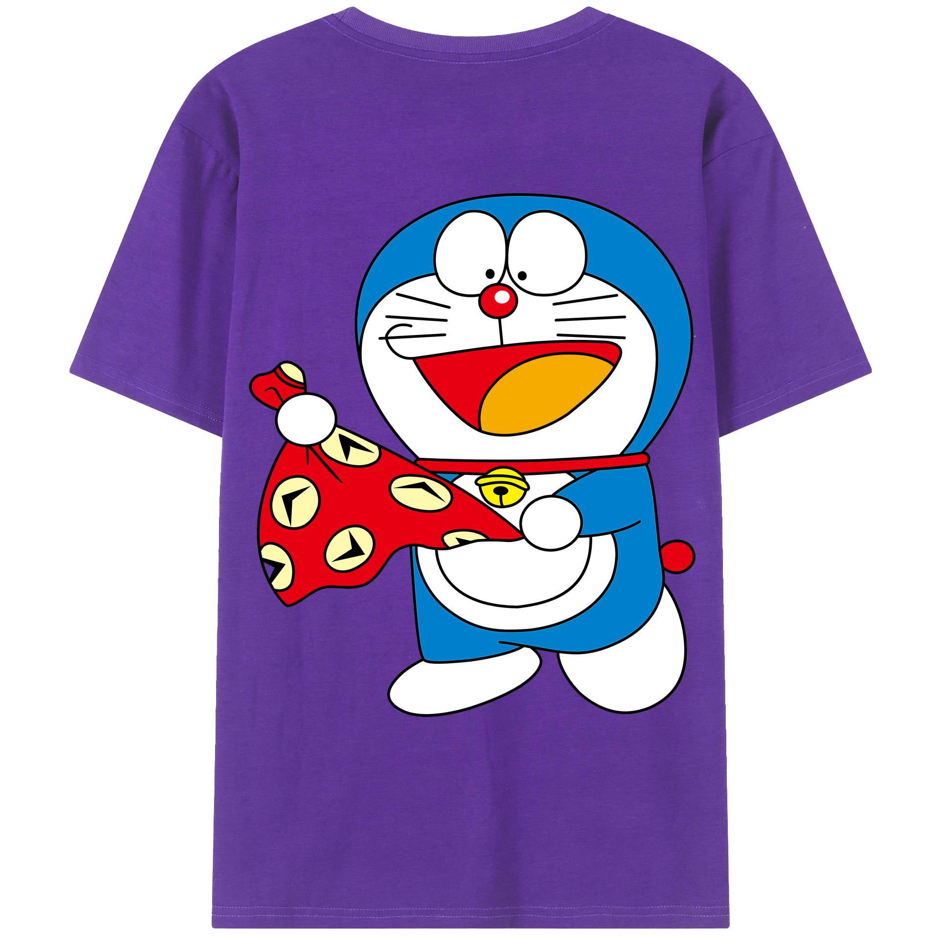 （画像用） ドラえもん Doraemon 綿100％ メンズ半袖Tシャツ（バックプリント） 通気性