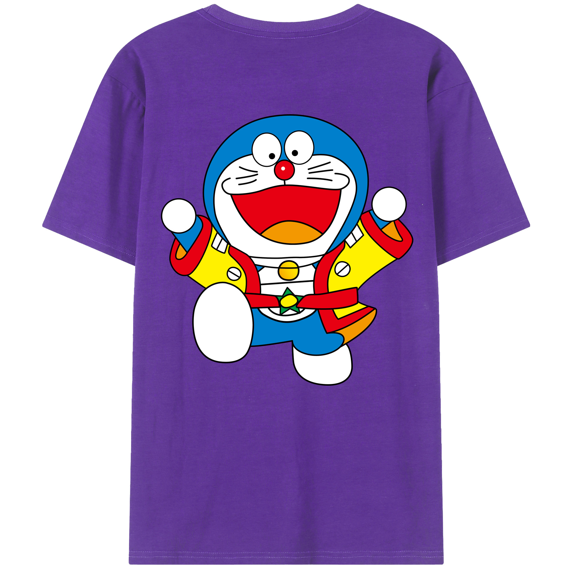 （画像用） ドラえもん Doraemon 綿100％ メンズ半袖Tシャツ（バックプリント） 通気性