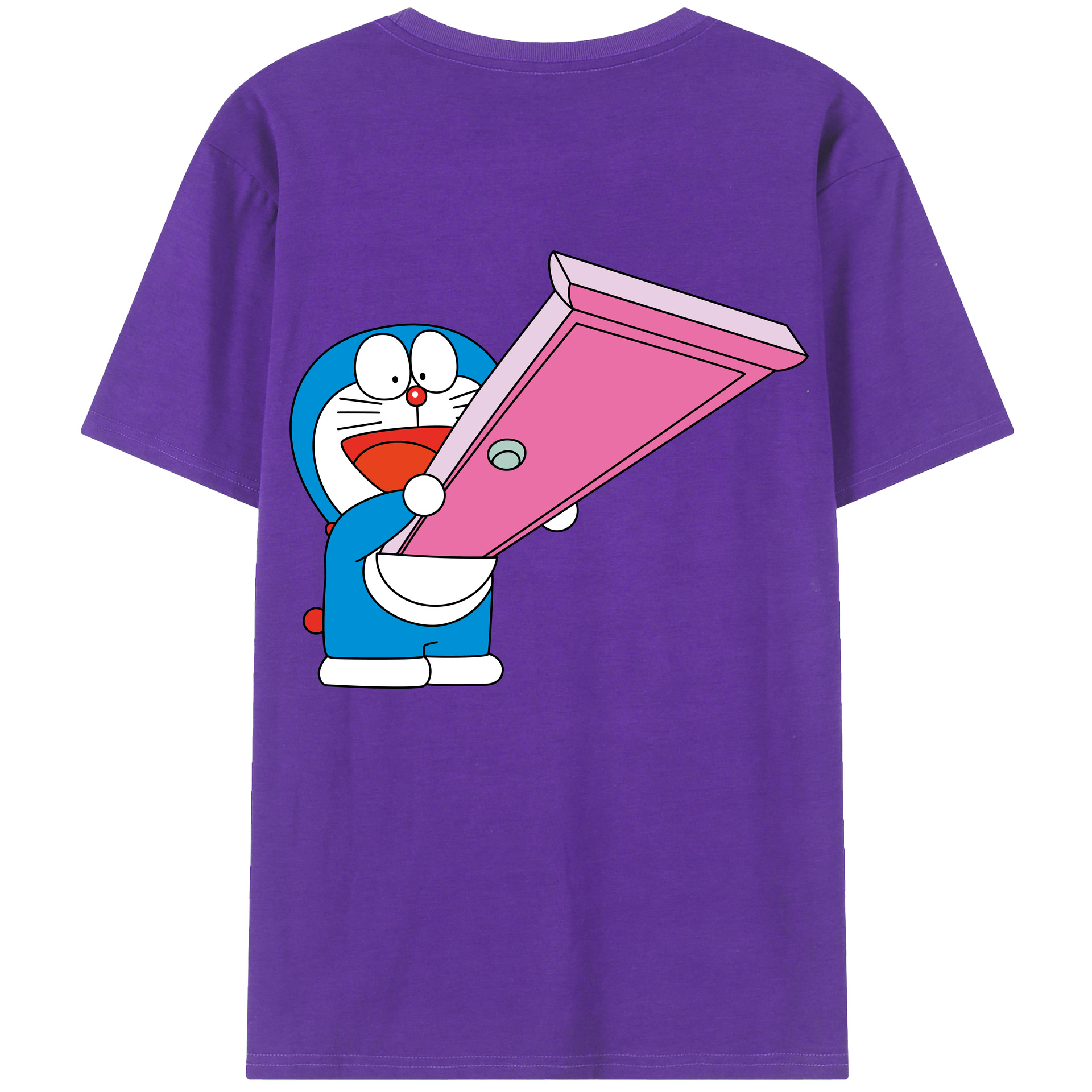 （画像用） ドラえもん Doraemon 綿100％ メンズ半袖Tシャツ（バックプリント） 通気性