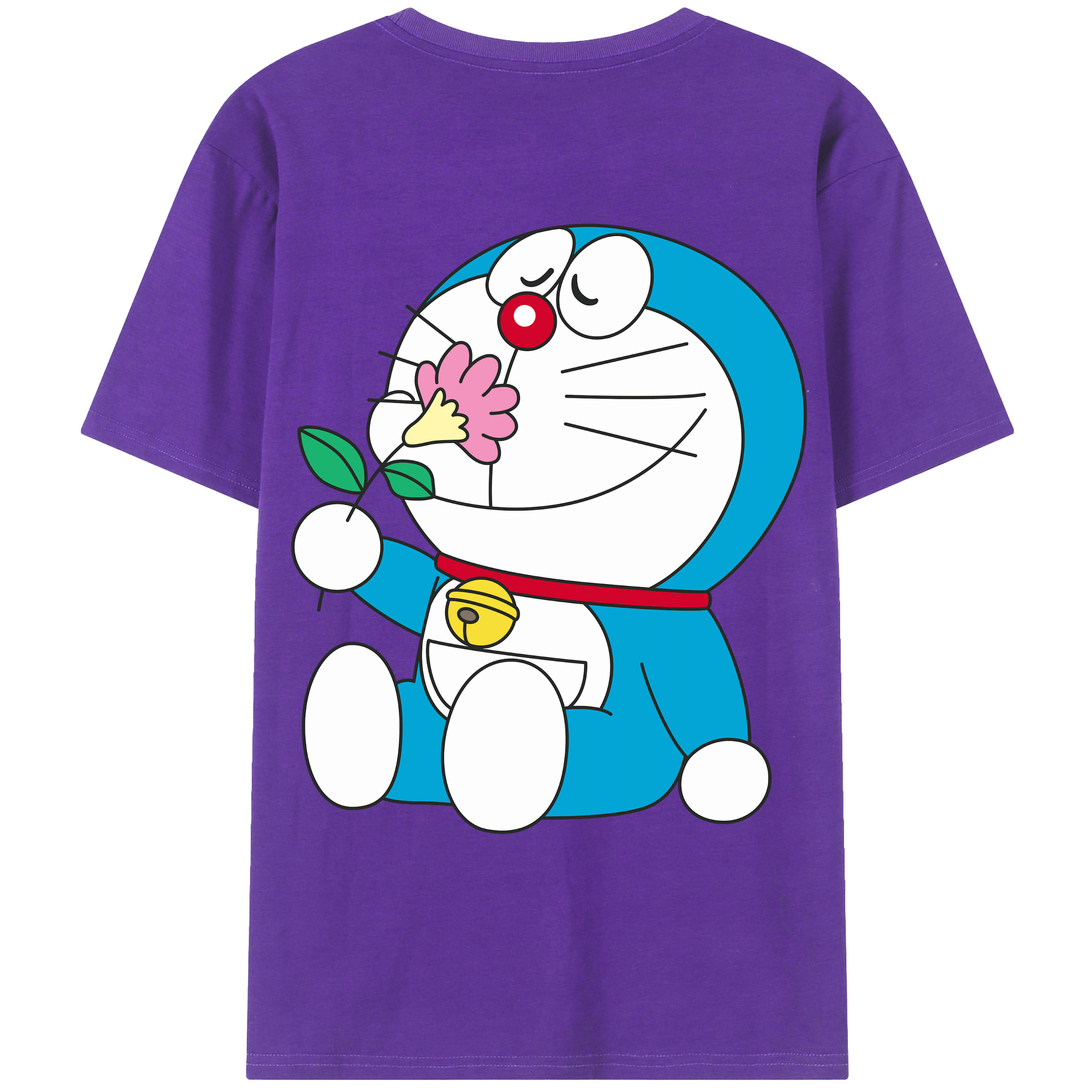 （画像用） ドラえもん Doraemon 綿100％ メンズ半袖Tシャツ（バックプリント） 通気性