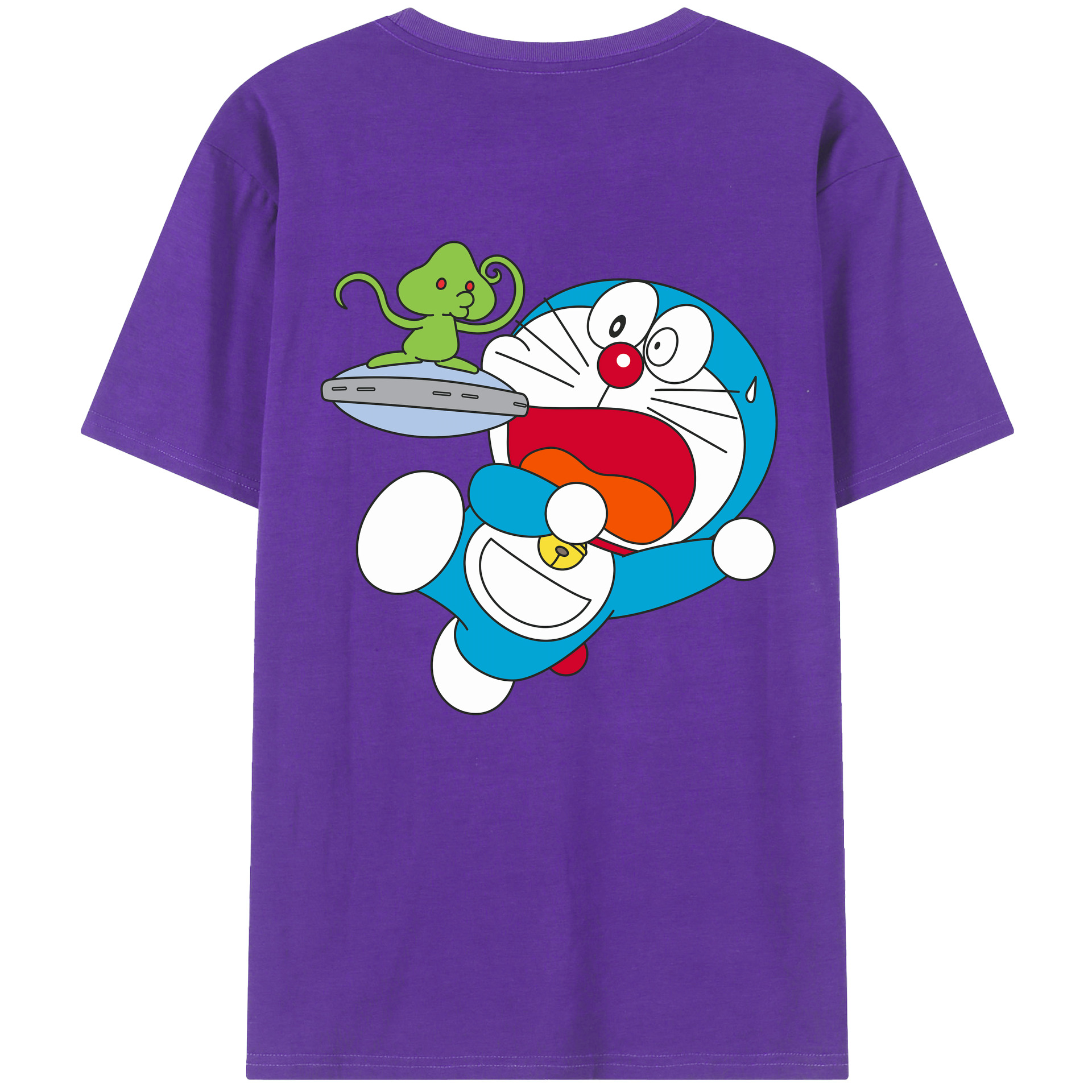 （画像用） ドラえもん Doraemon 綿100％ メンズ半袖Tシャツ（バックプリント） 通気性