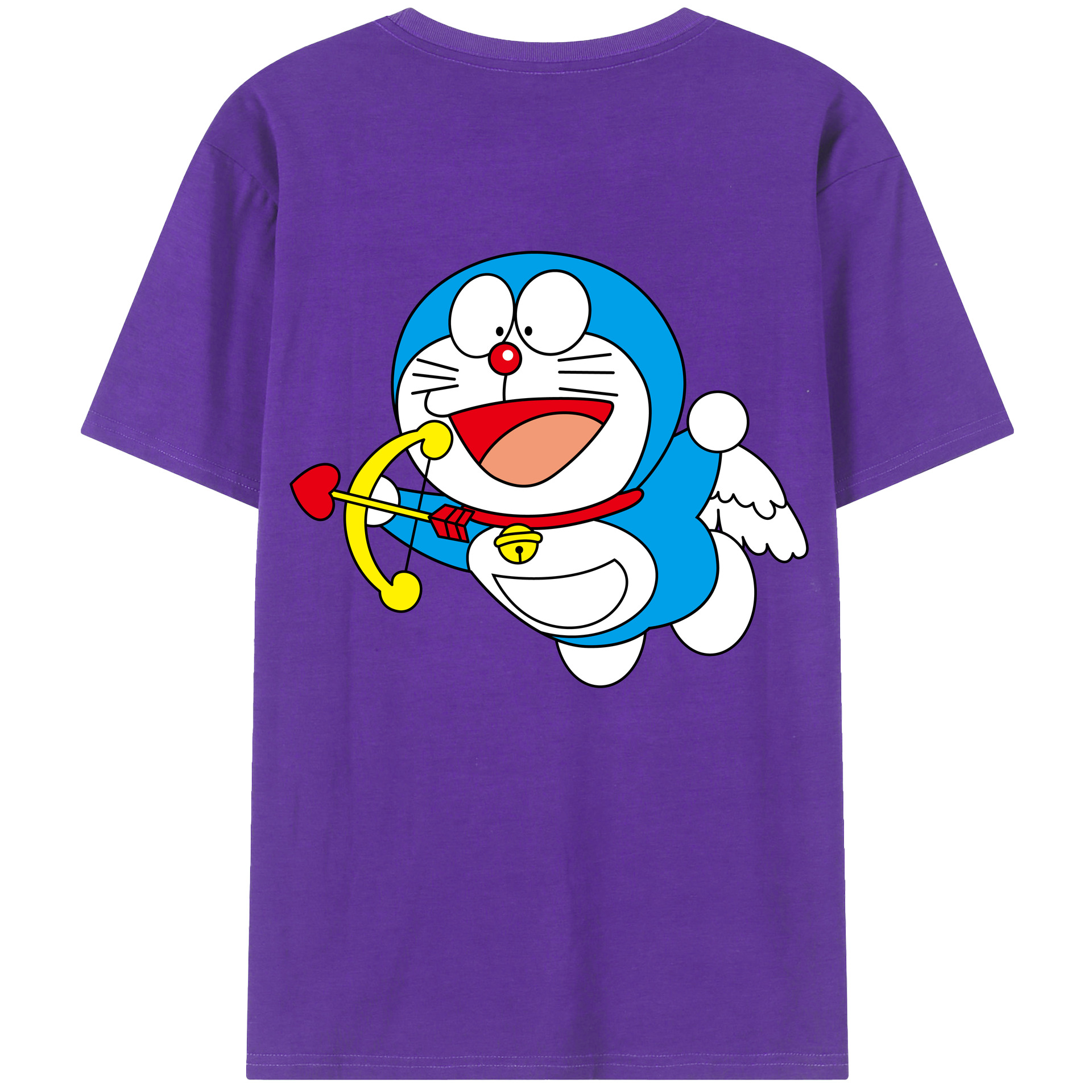 （画像用） ドラえもん Doraemon 綿100％ メンズ半袖Tシャツ（バックプリント） 通気性