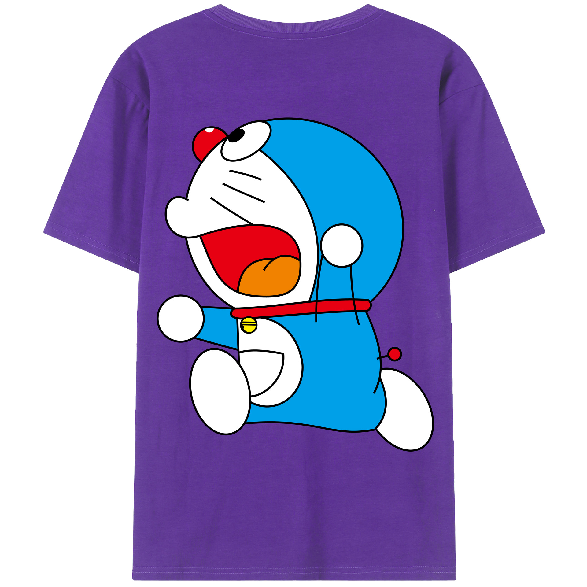 （画像用） ドラえもん Doraemon 綿100％ メンズ半袖Tシャツ（バックプリント） 通気性