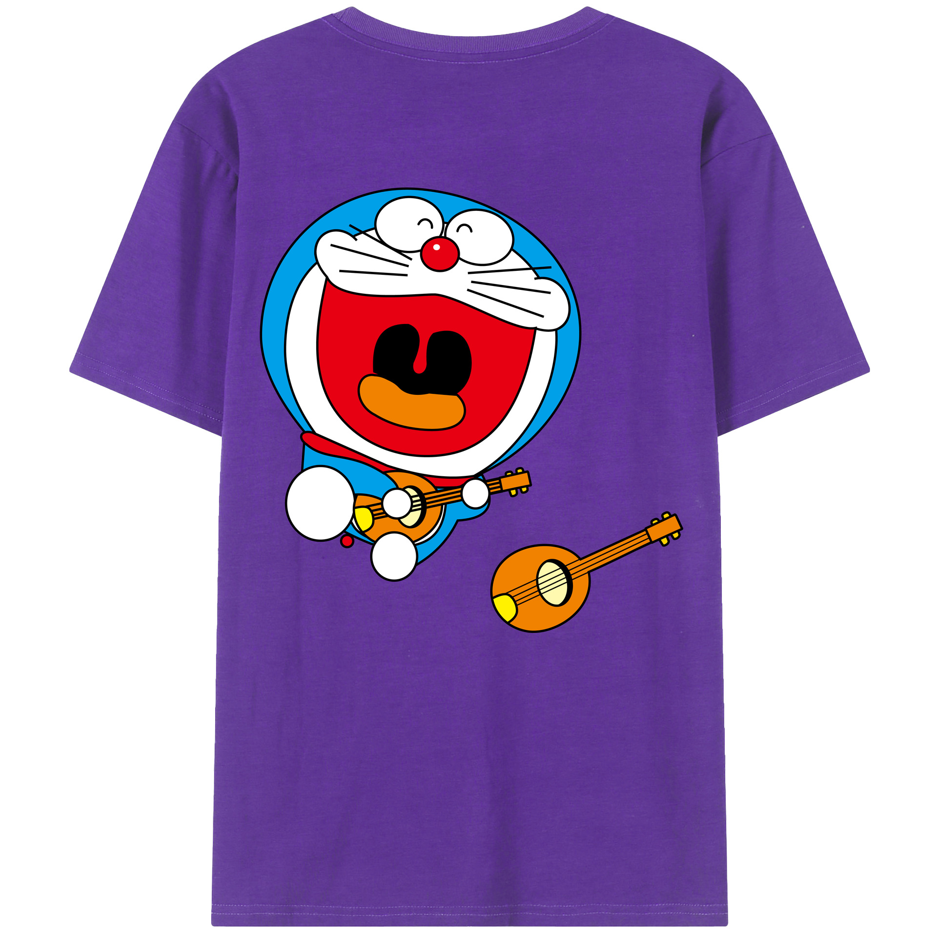 （画像用） ドラえもん Doraemon 綿100％ メンズ半袖Tシャツ（バックプリント） 通気性