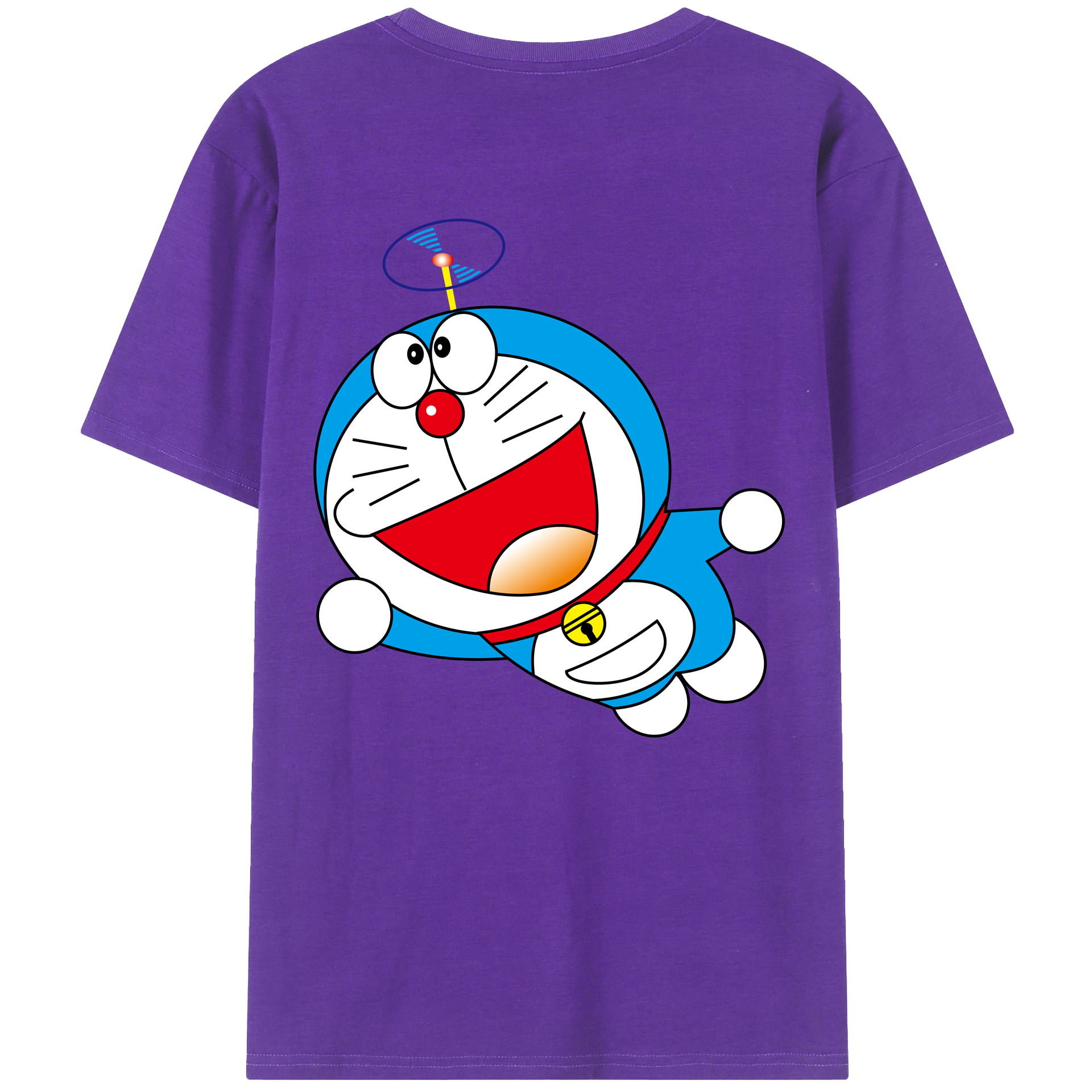 （画像用） ドラえもん Doraemon 綿100％ メンズ半袖Tシャツ（バックプリント） 通気性