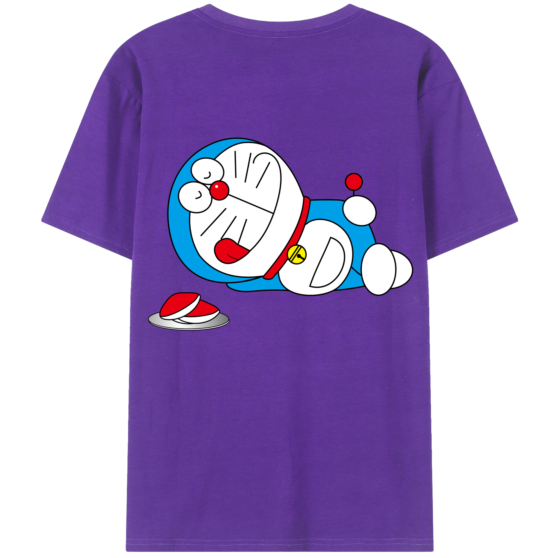 （画像用） ドラえもん Doraemon 綿100％ メンズ半袖Tシャツ（バックプリント） 通気性