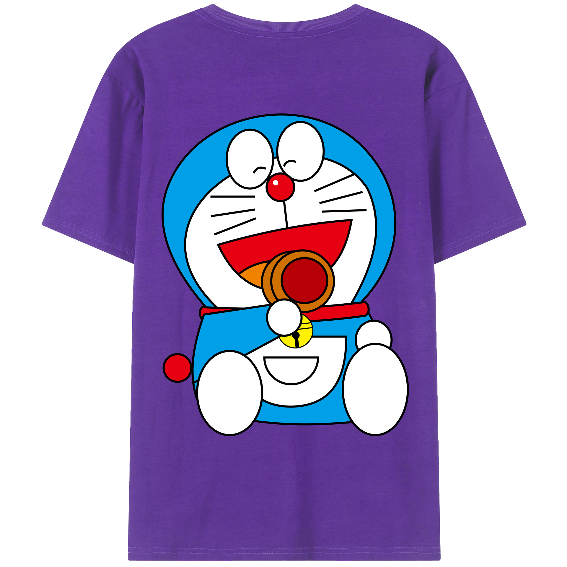 （画像用） ドラえもん Doraemon 綿100％ メンズ半袖Tシャツ（バックプリント） 通気性