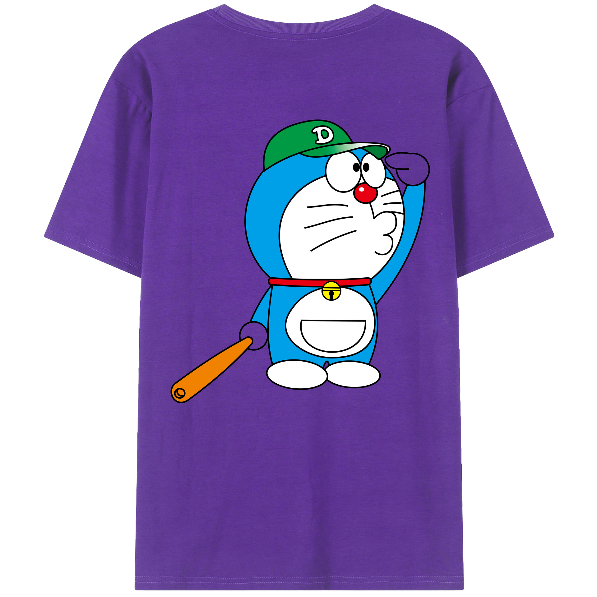 （画像用） ドラえもん Doraemon 綿100％ メンズ半袖Tシャツ（バックプリント） 通気性