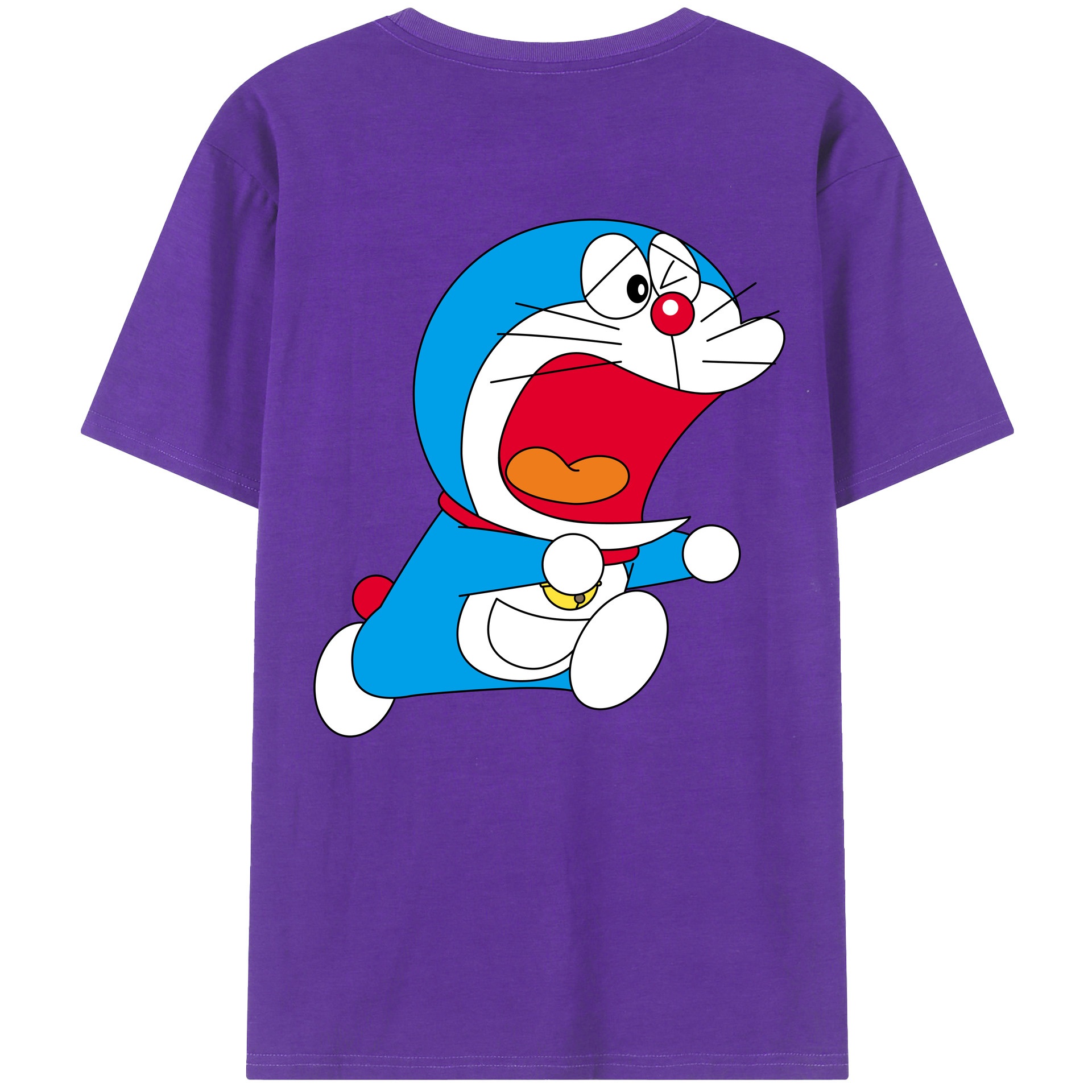 （画像用） ドラえもん Doraemon 綿100％ メンズ半袖Tシャツ（バックプリント） 通気性
