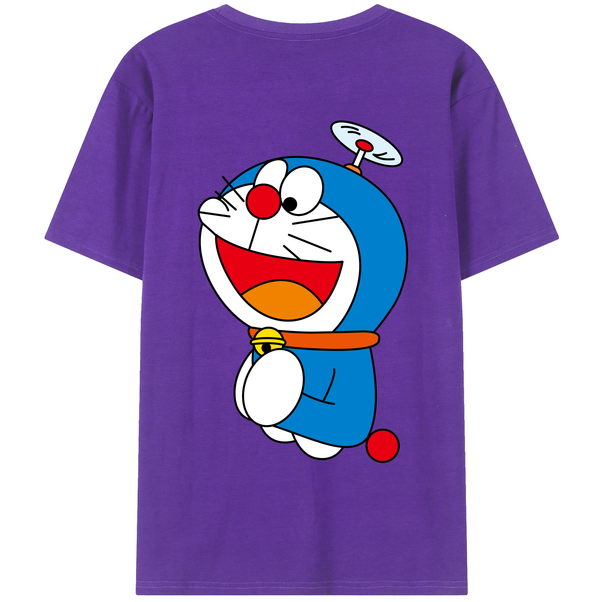（画像用） ドラえもん Doraemon 綿100％ メンズ半袖Tシャツ（バックプリント） 通気性