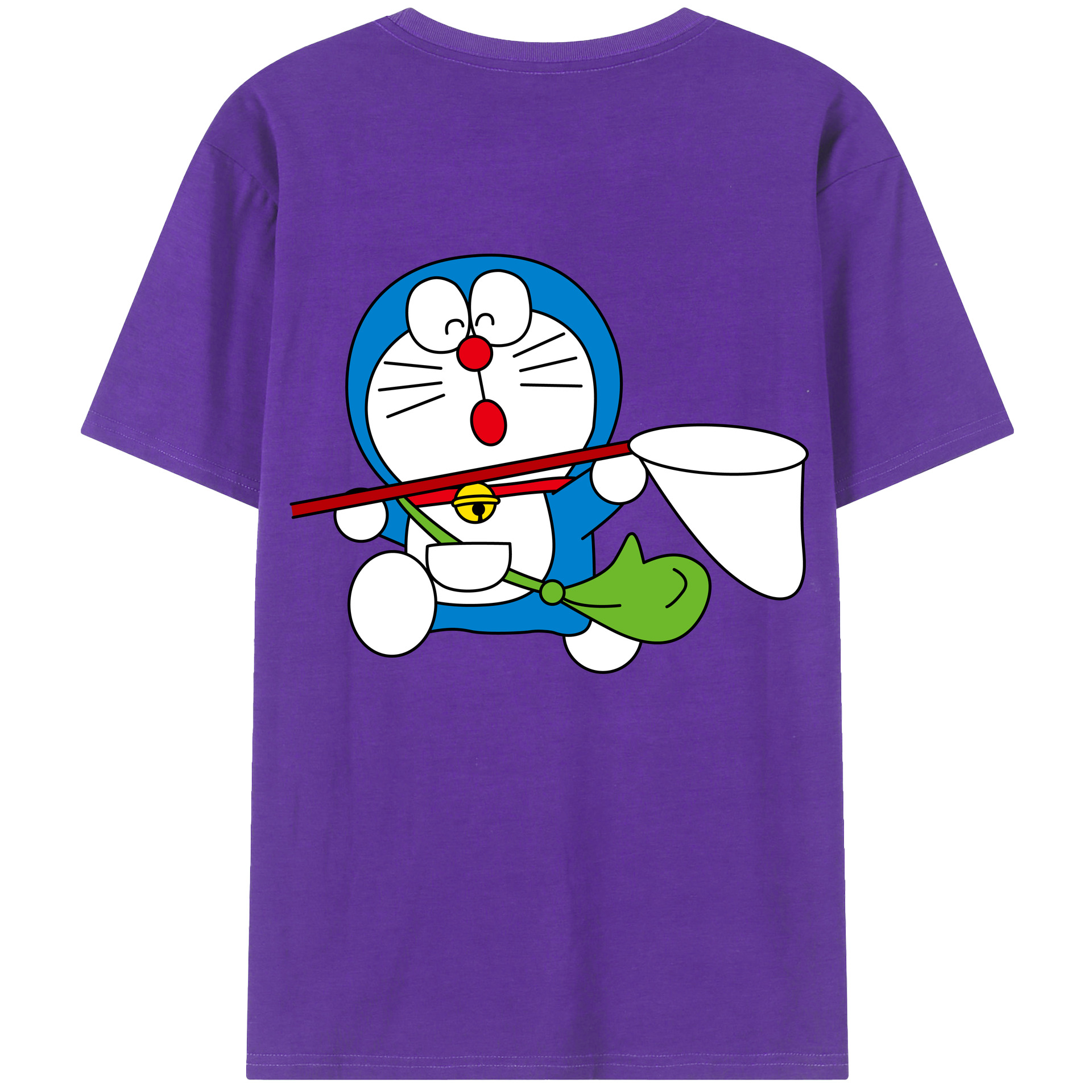 （画像用） ドラえもん Doraemon 綿100％ メンズ半袖Tシャツ（バックプリント） 通気性