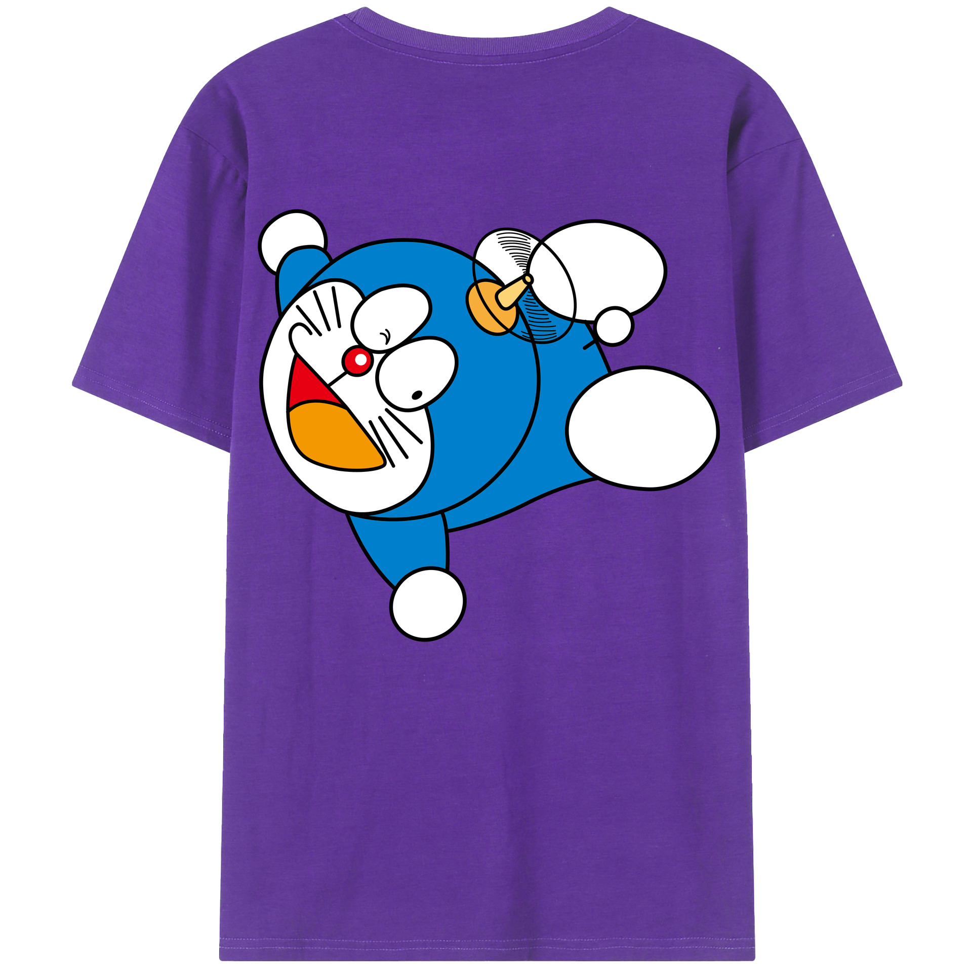 （画像用） ドラえもん Doraemon 綿100％ メンズ半袖Tシャツ（バックプリント） 通気性