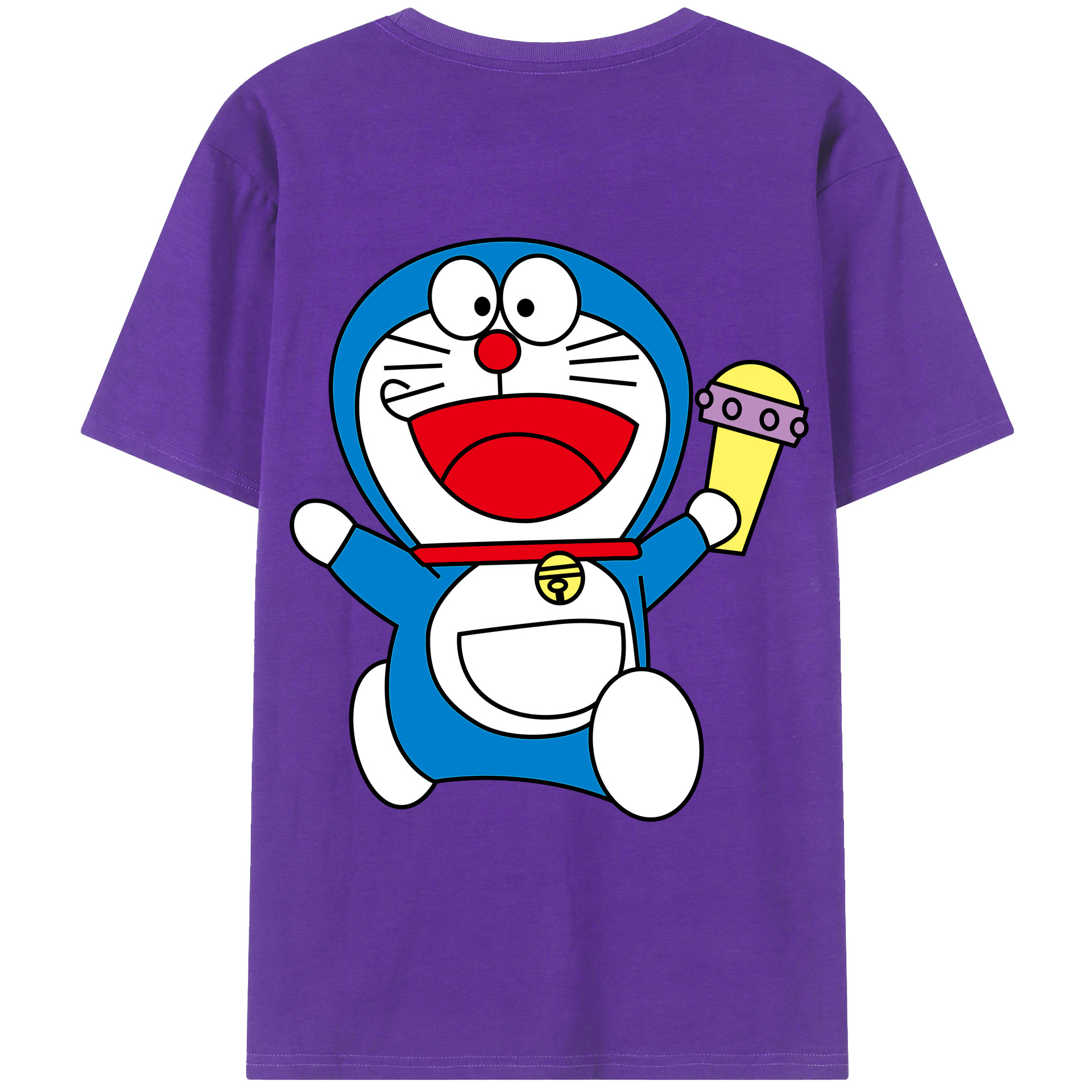 （画像用） ドラえもん Doraemon 綿100％ メンズ半袖Tシャツ（バックプリント） 通気性
