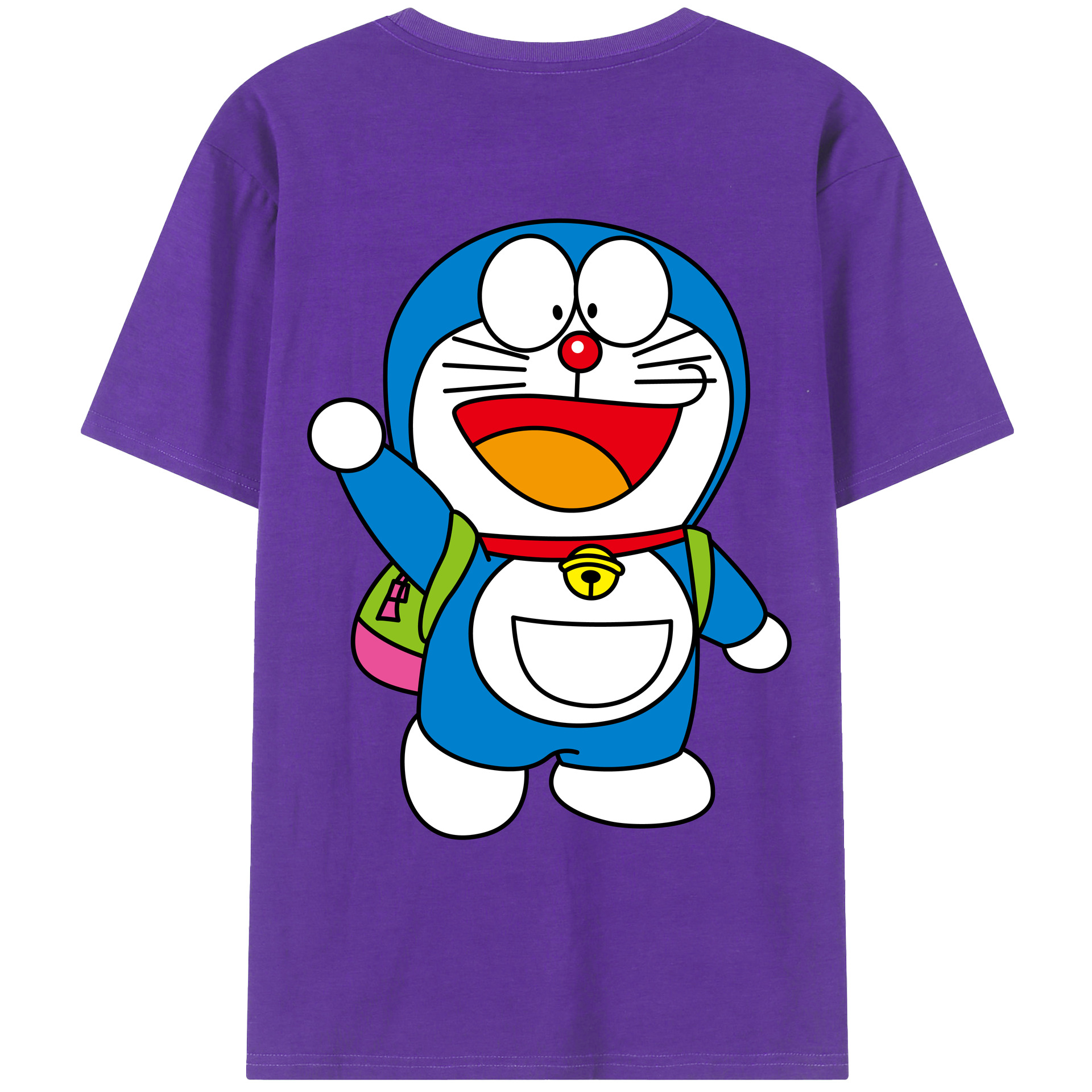 （画像用） ドラえもん Doraemon 綿100％ メンズ半袖Tシャツ（バックプリント） 通気性