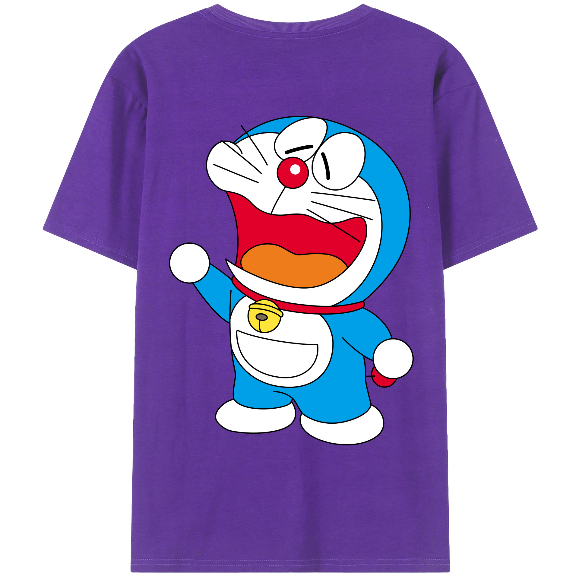 （画像用） ドラえもん Doraemon 綿100％ メンズ半袖Tシャツ（バックプリント） 通気性