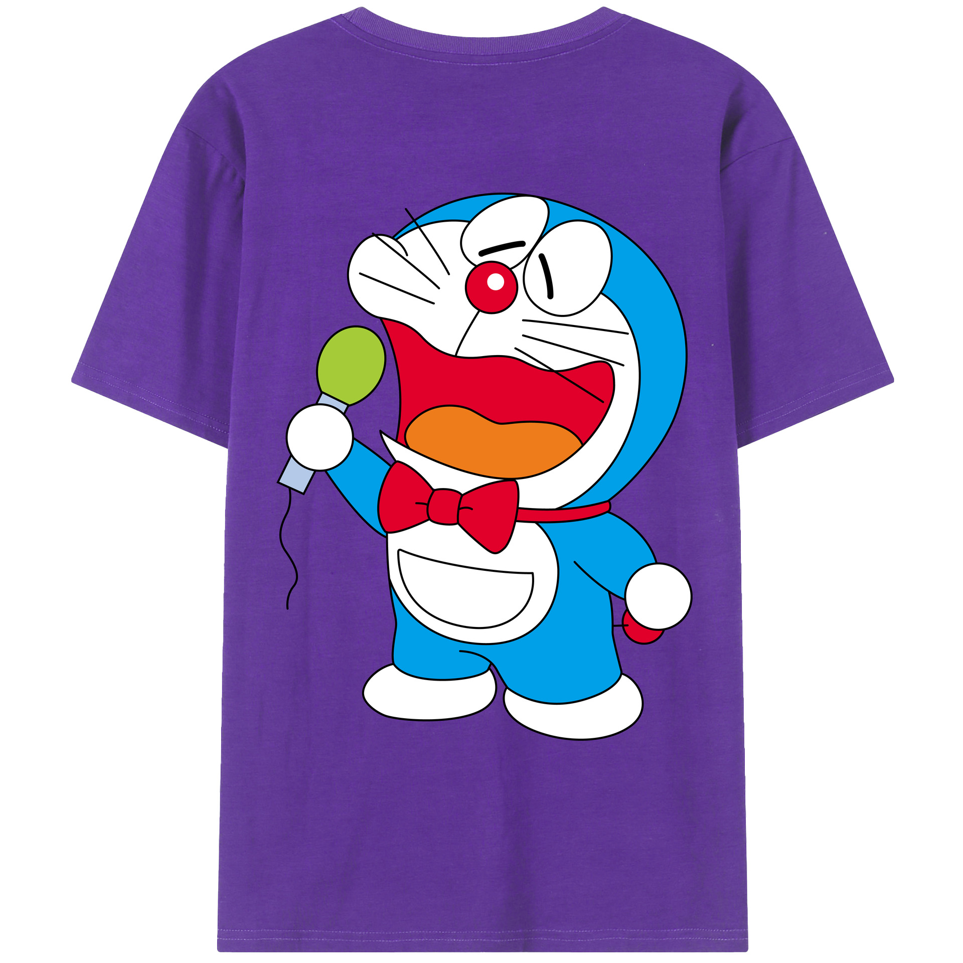 （画像用） ドラえもん Doraemon 綿100％ メンズ半袖Tシャツ（バックプリント） 通気性