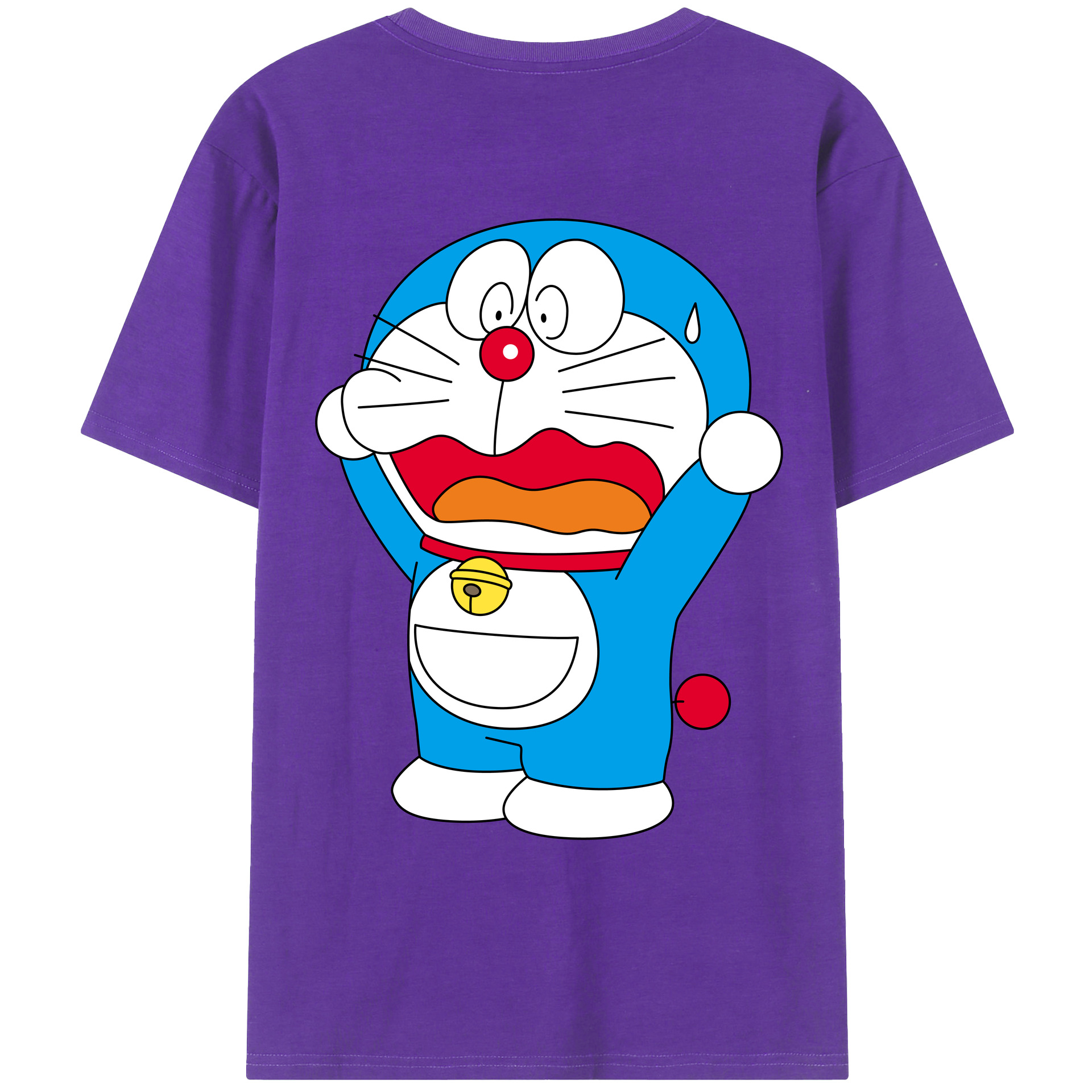 （画像用） ドラえもん Doraemon 綿100％ メンズ半袖Tシャツ（バックプリント） 通気性