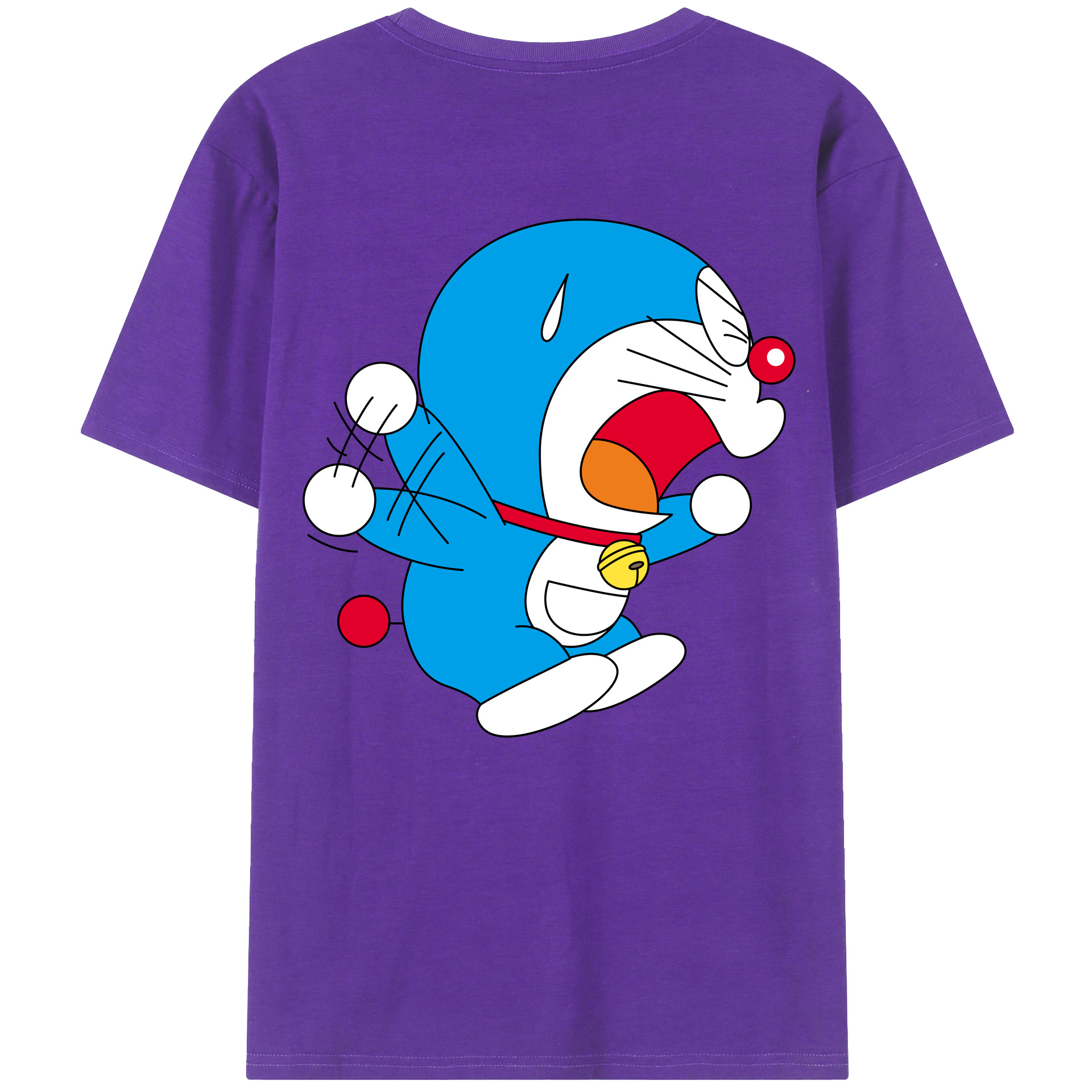 （画像用） ドラえもん Doraemon 綿100％ メンズ半袖Tシャツ（バックプリント） 通気性