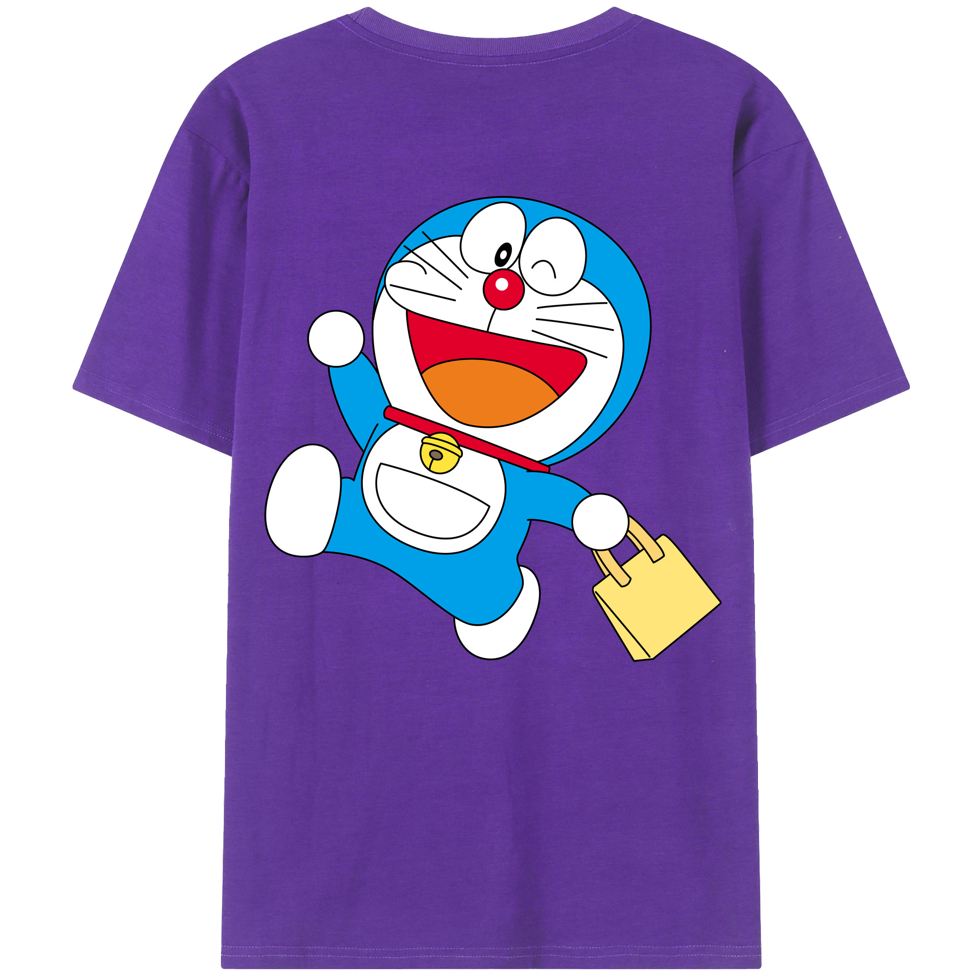 （画像用） ドラえもん Doraemon 綿100％ メンズ半袖Tシャツ（バックプリント） 通気性