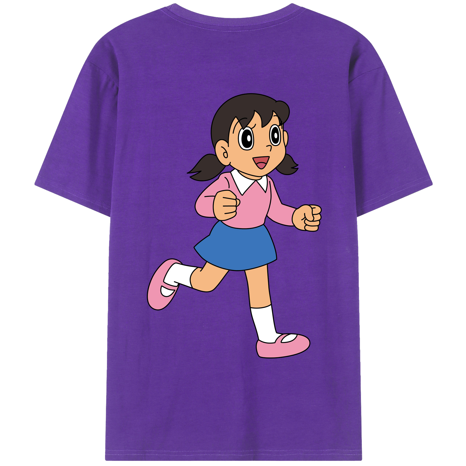 （画像用） ドラえもん みなもと しずか Doraemon Shizuka Minamoto 綿100％ メンズ半袖Tシャツ（バックプリント） 通気性
