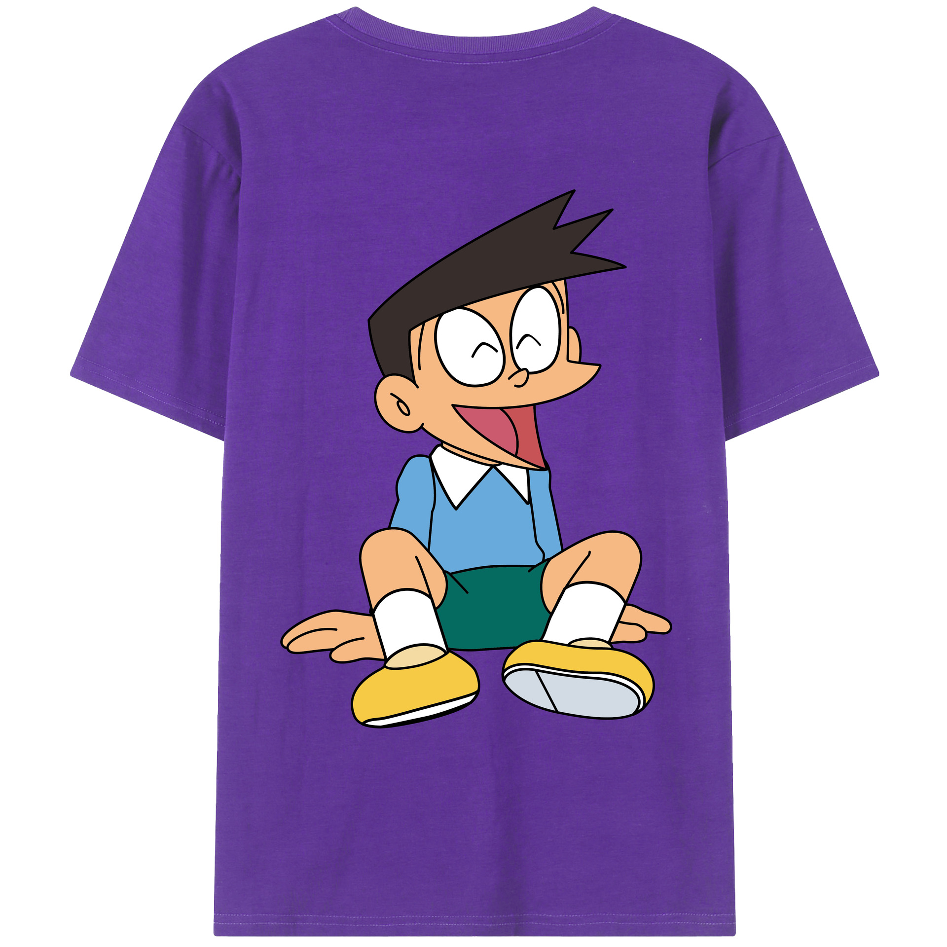 （画像用） ドラえもん 骨川 スネ夫 Doraemon Honekawa Suneo 綿100％ メンズ半袖Tシャツ（バックプリント） 通気性