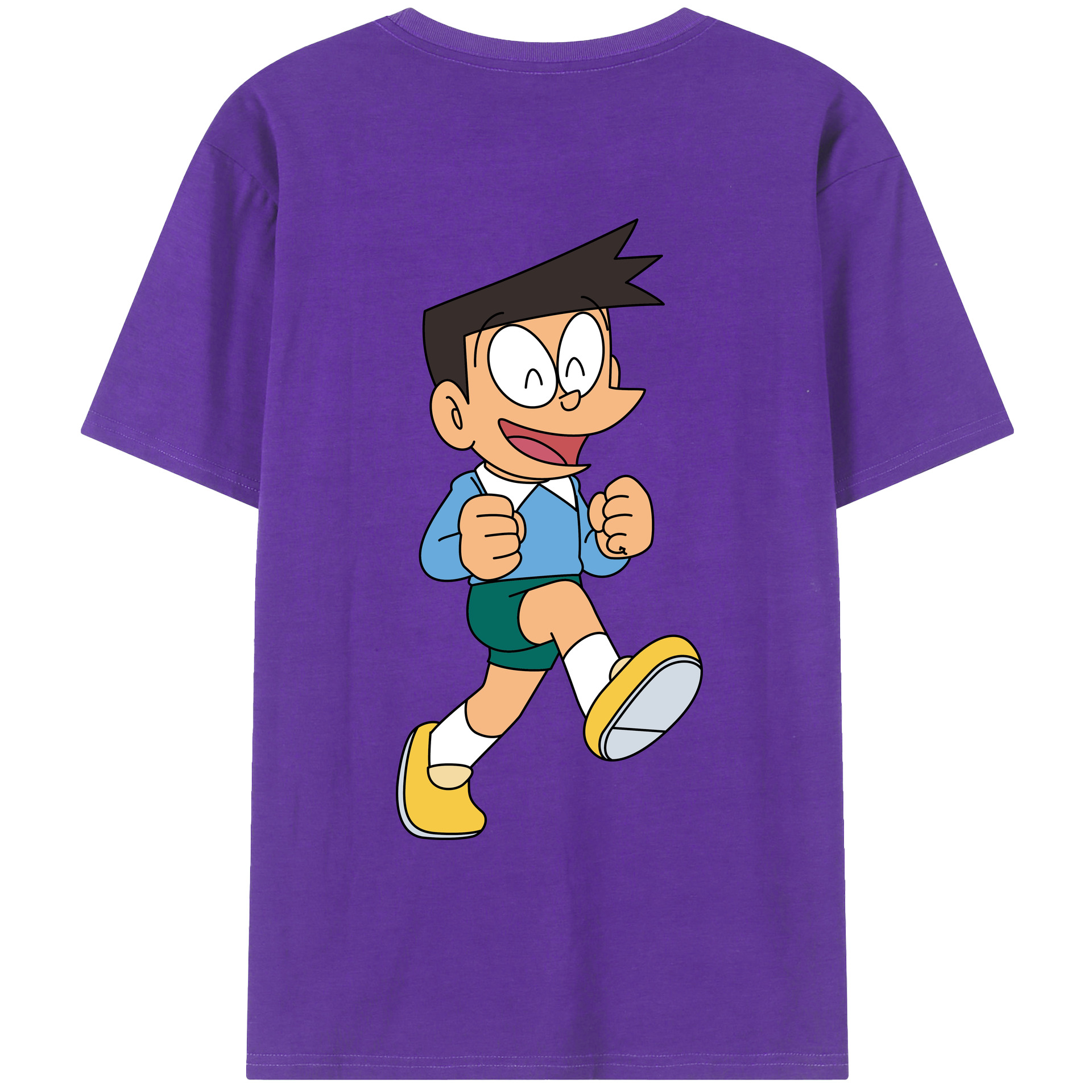 （画像用） ドラえもん 骨川 スネ夫 Doraemon Honekawa Suneo 綿100％ メンズ半袖Tシャツ（バックプリント） 通気性