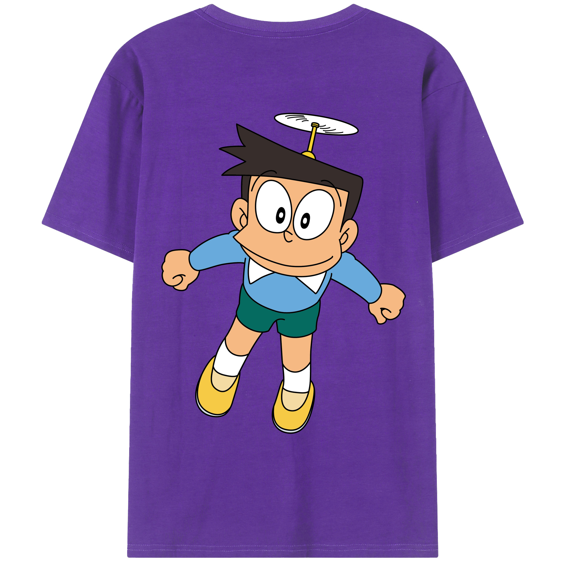 （画像用） ドラえもん 骨川 スネ夫 Doraemon Honekawa Suneo 綿100％ メンズ半袖Tシャツ（バックプリント） 通気性