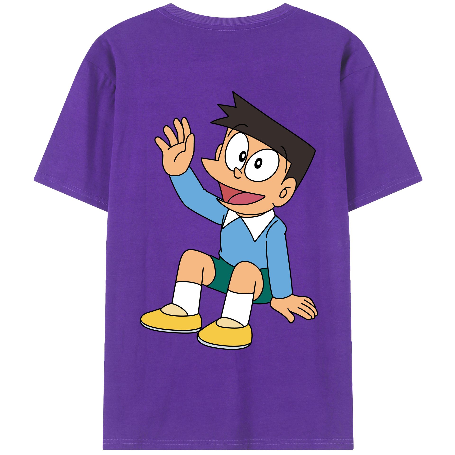 （画像用） ドラえもん 骨川 スネ夫 Doraemon Honekawa Suneo 綿100％ メンズ半袖Tシャツ（バックプリント） 通気性