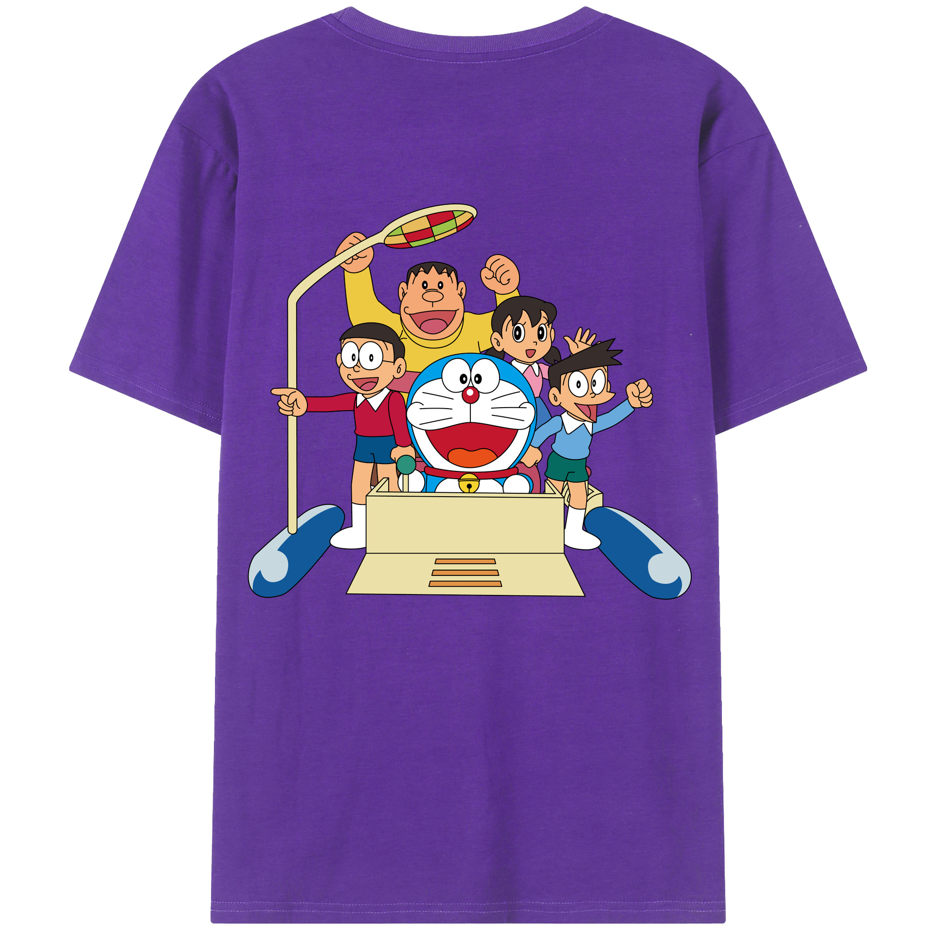 （画像用） ドラえもん 骨川 スネ夫 Doraemon Honekawa Suneo 綿100％ メンズ半袖Tシャツ（バックプリント） 通気性