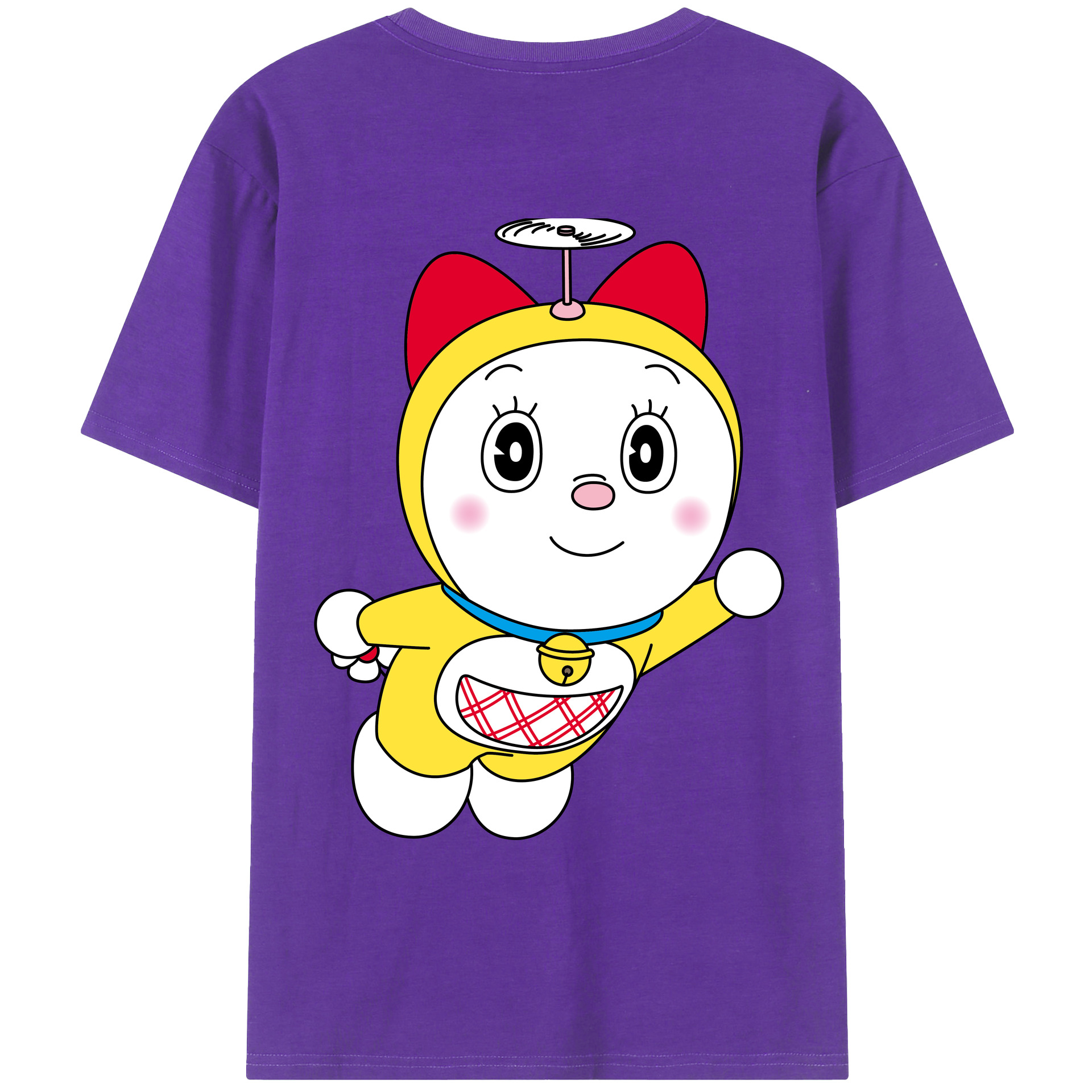 （画像用） ドラえもん ドラミ Doraemon Dorami 綿100％ メンズ半袖Tシャツ（バックプリント） 通気性