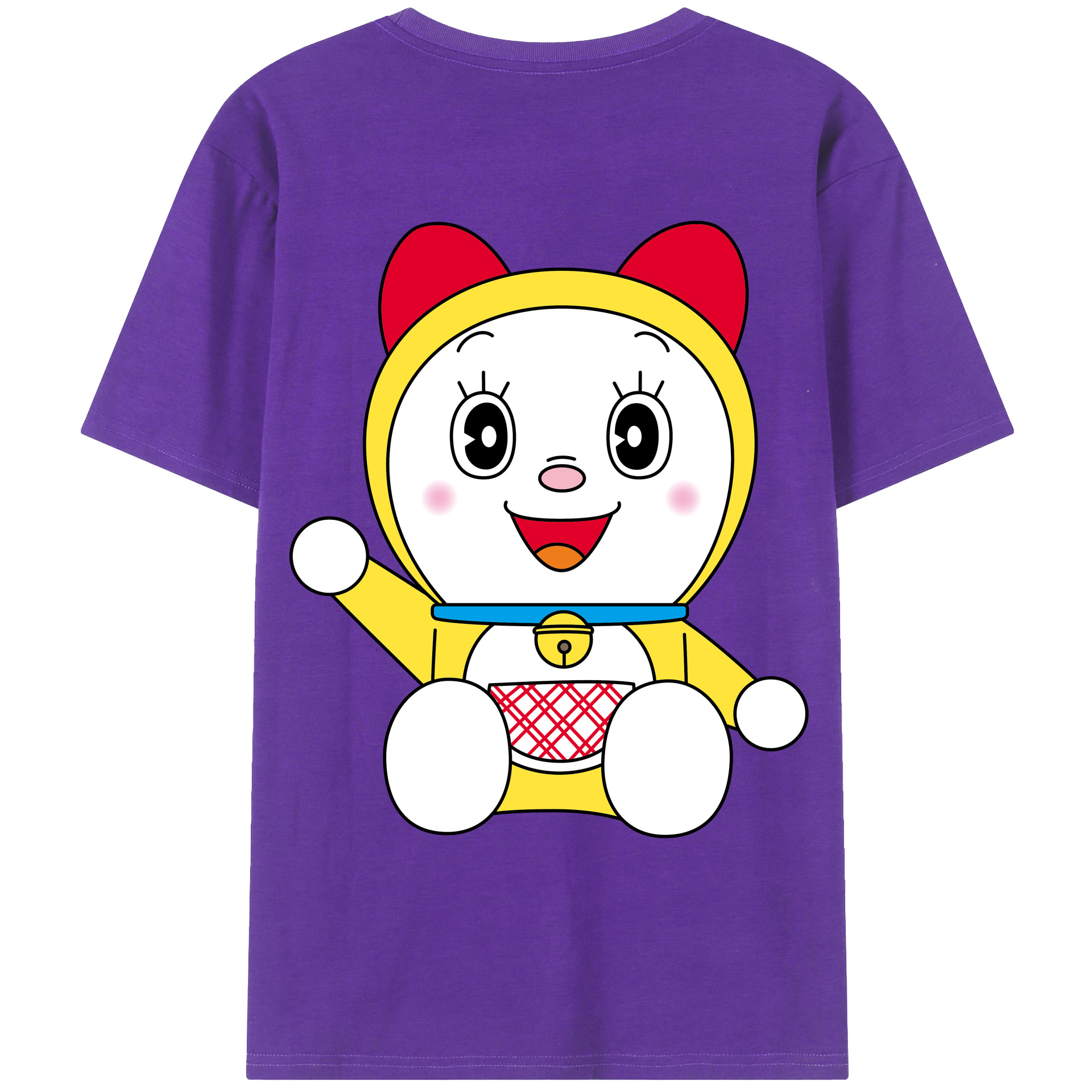 （画像用） ドラえもん ドラミ Doraemon Dorami 綿100％ メンズ半袖Tシャツ（バックプリント） 通気性