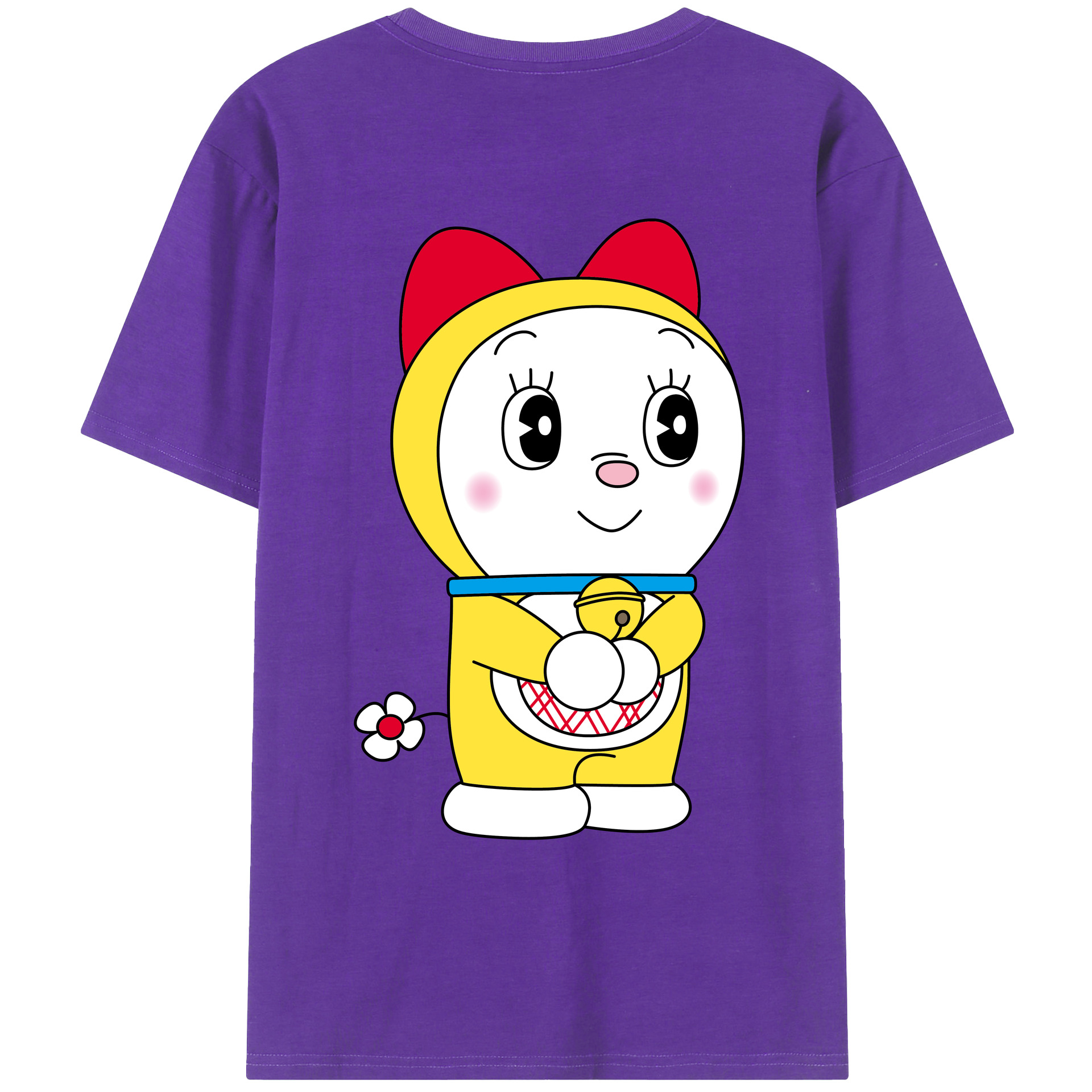 （画像用） ドラえもん ドラミ Doraemon Dorami 綿100％ メンズ半袖Tシャツ（バックプリント） 通気性