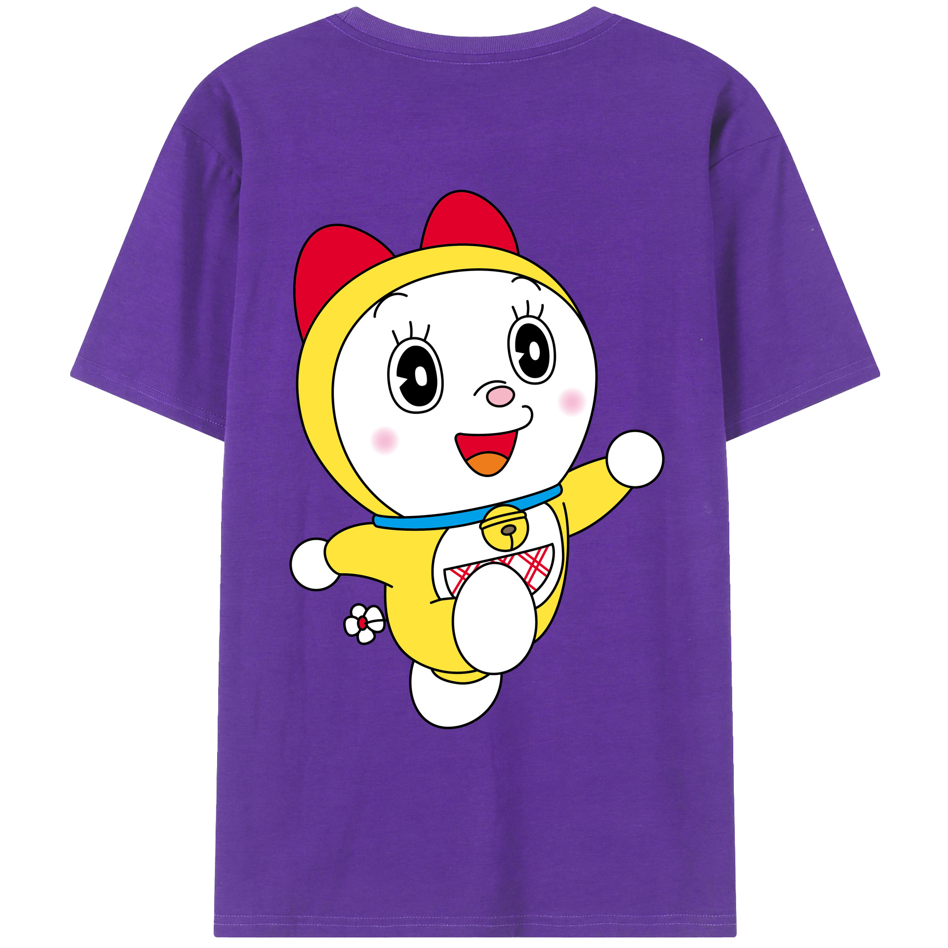 （画像用） ドラえもん ドラミ Doraemon Dorami 綿100％ メンズ半袖Tシャツ（バックプリント） 通気性