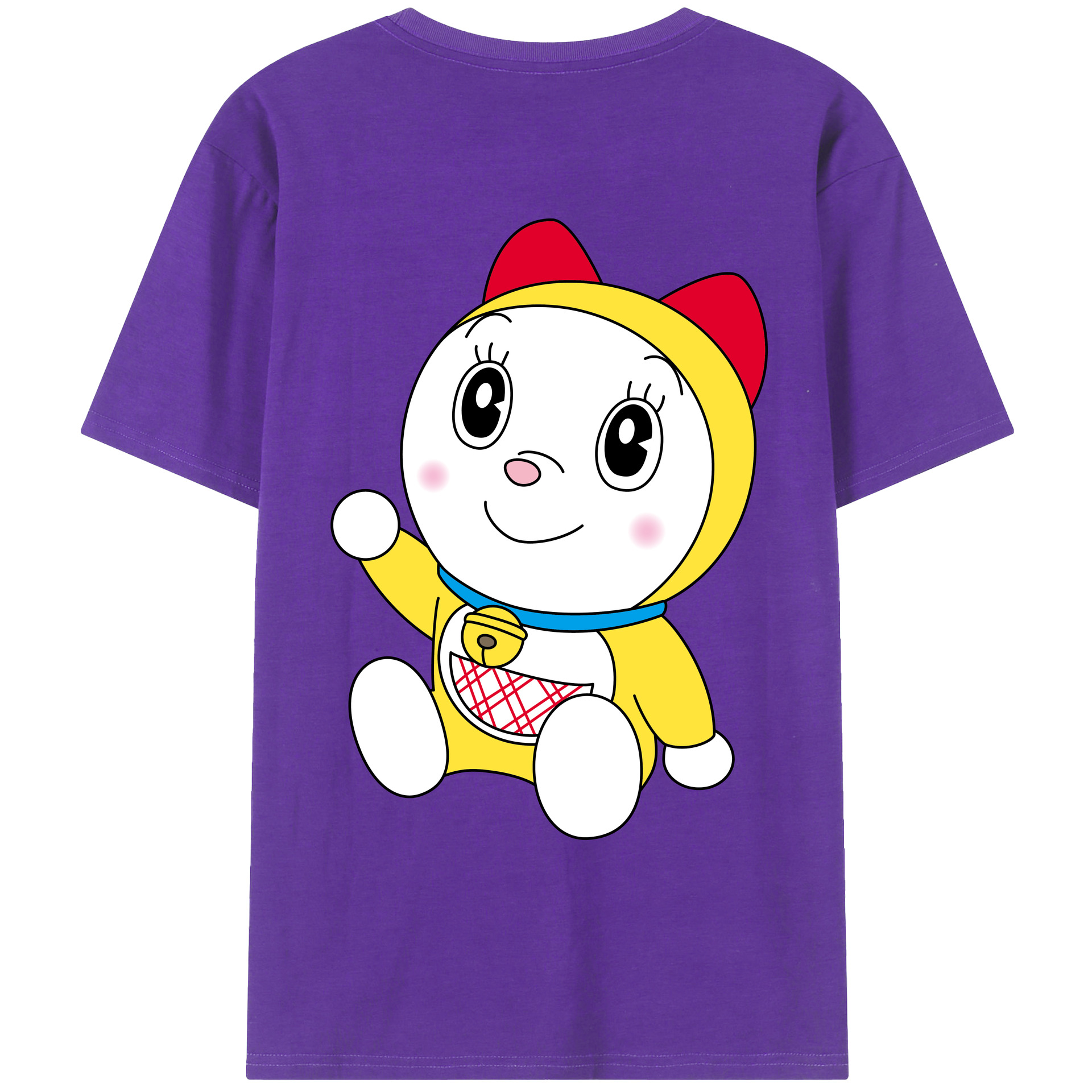 （画像用） ドラえもん ドラミ Doraemon Dorami 綿100％ メンズ半袖Tシャツ（バックプリント） 通気性