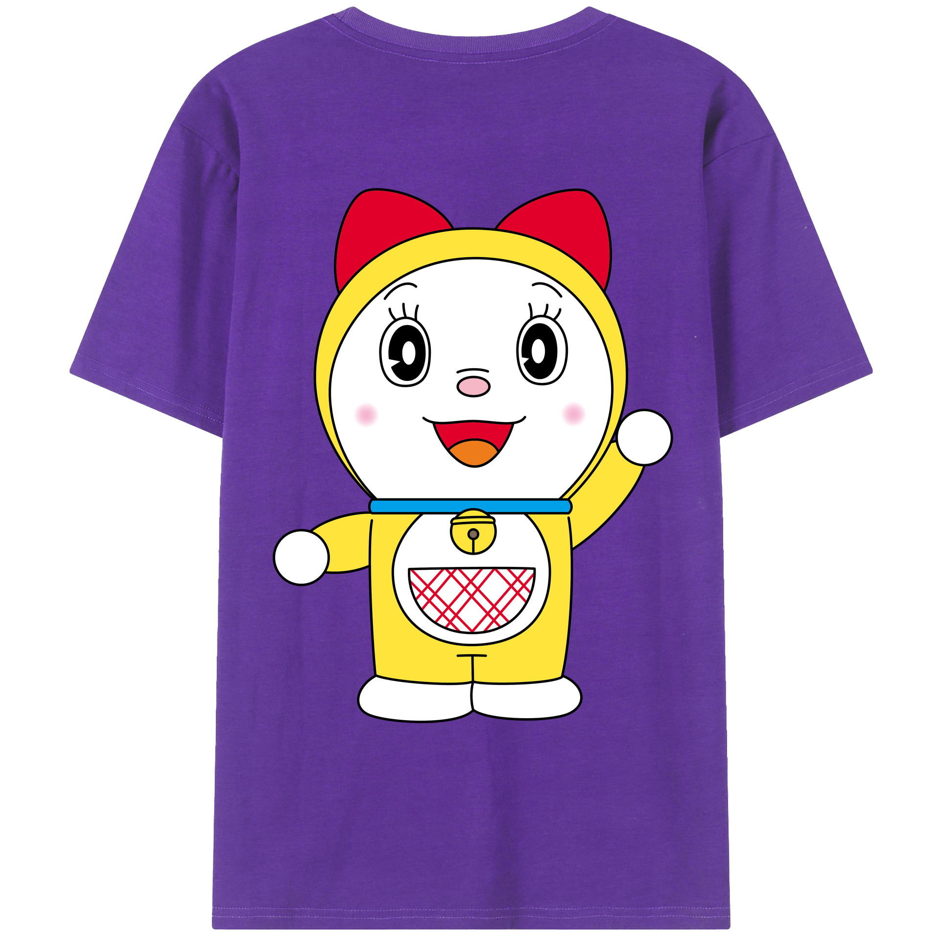 （画像用） ドラえもん ドラミ Doraemon Dorami 綿100％ メンズ半袖Tシャツ（バックプリント） 通気性