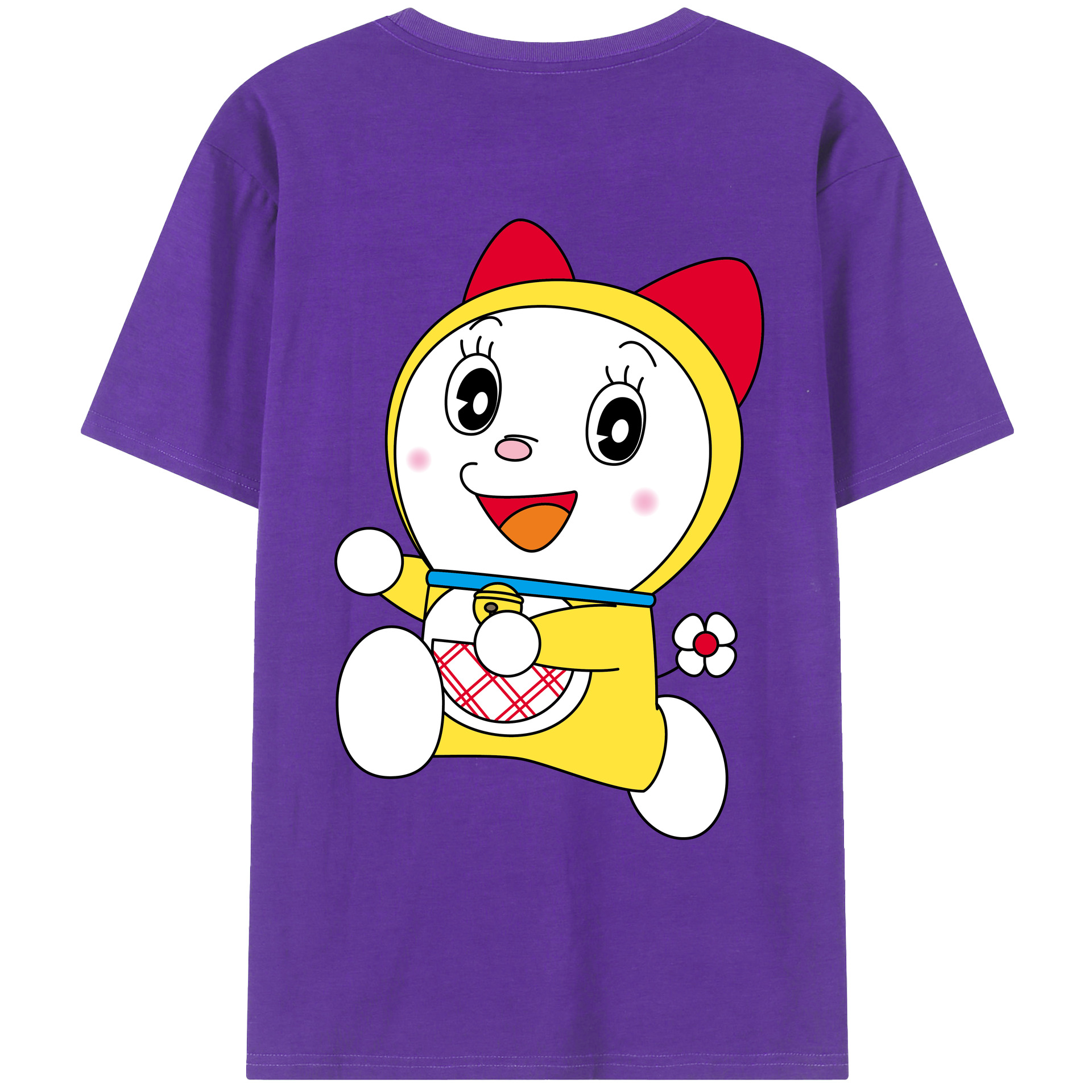 （画像用） ドラえもん ドラミ Doraemon Dorami 綿100％ メンズ半袖Tシャツ（バックプリント） 通気性