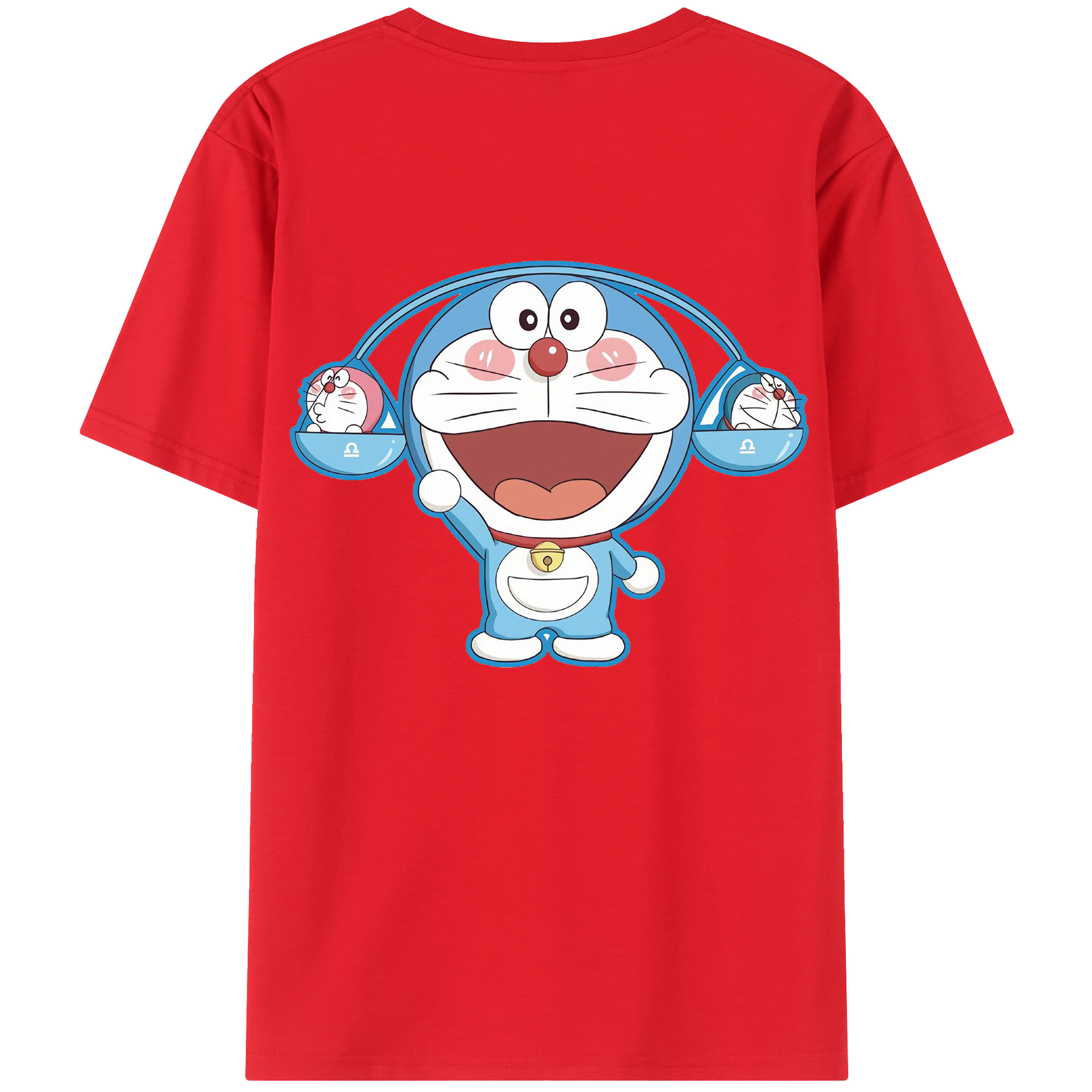 （画像用） ドラえもん Doraemon 綿100％ メンズ半袖Tシャツ（バックプリント） 通気性