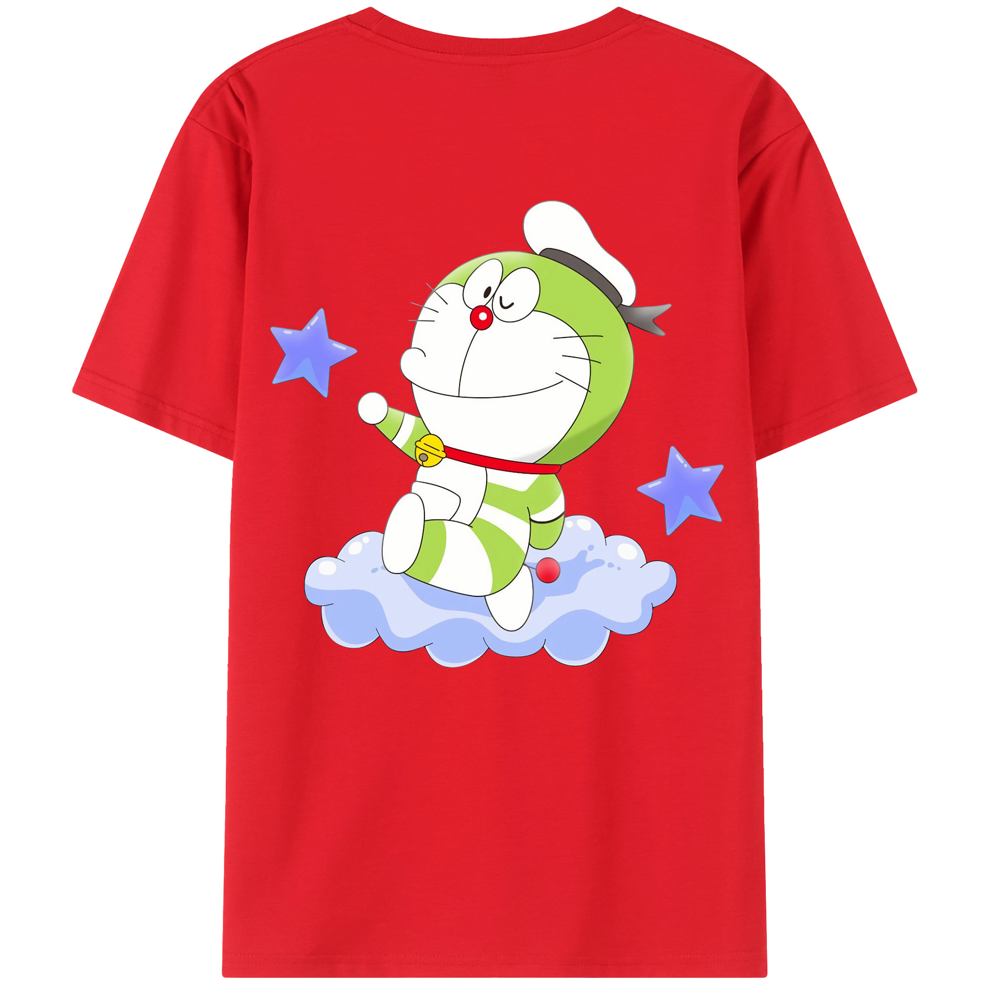 （画像用） ドラえもん Doraemon 綿100％ メンズ半袖Tシャツ（バックプリント） 通気性