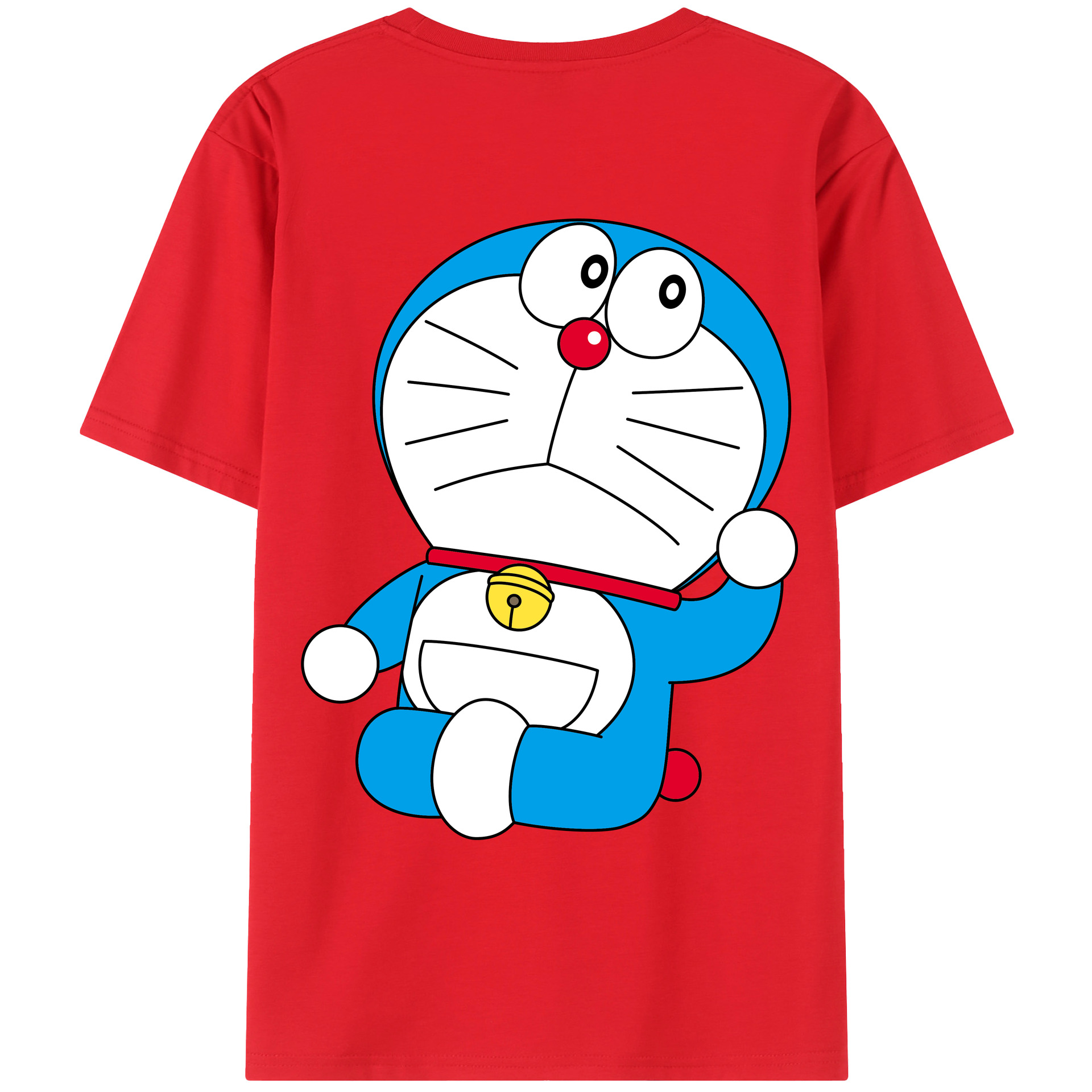 （画像用） ドラえもん Doraemon 綿100％ メンズ半袖Tシャツ（バックプリント） 通気性