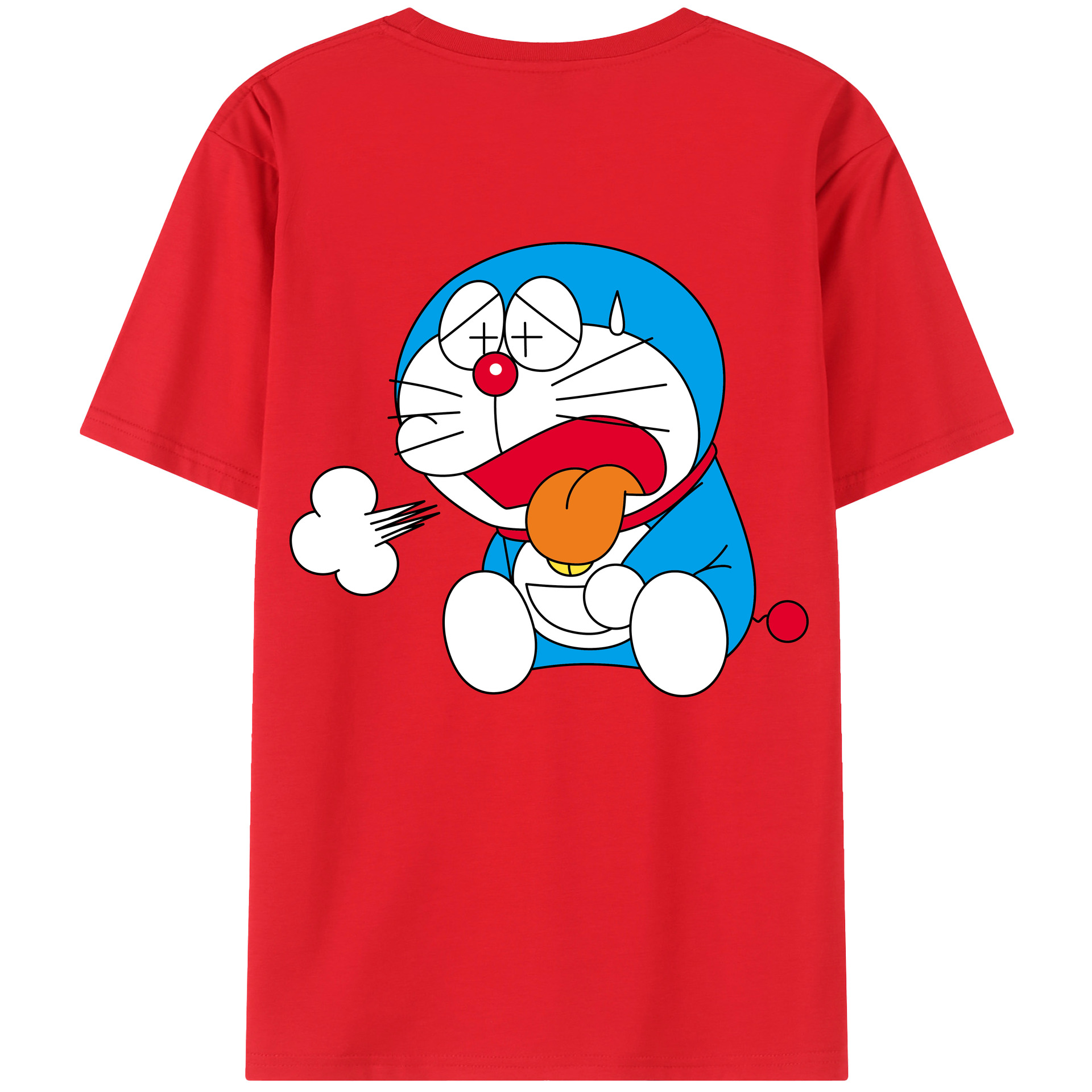 （画像用） ドラえもん Doraemon 綿100％ メンズ半袖Tシャツ（バックプリント） 通気性