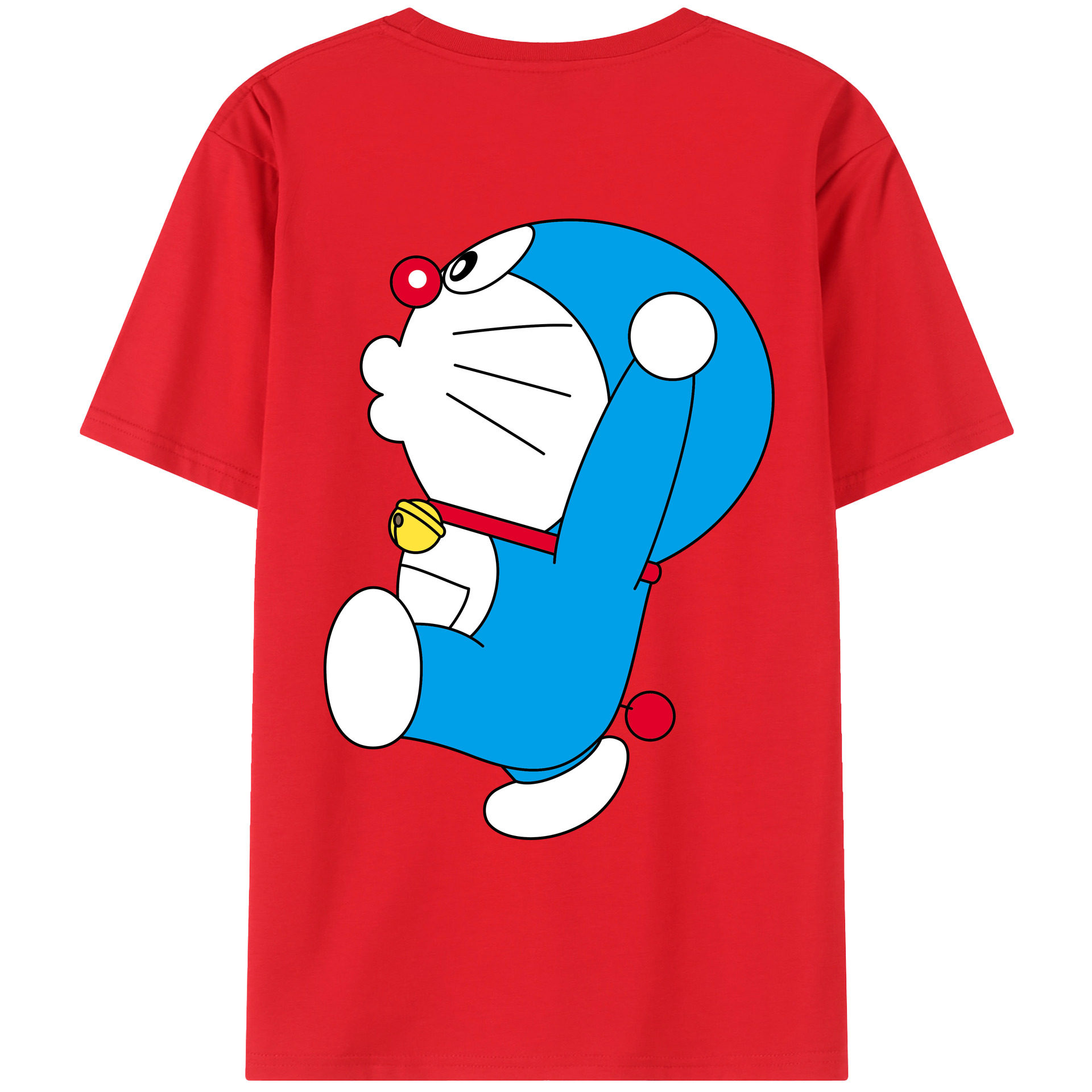 （画像用） ドラえもん Doraemon 綿100％ メンズ半袖Tシャツ（バックプリント） 通気性
