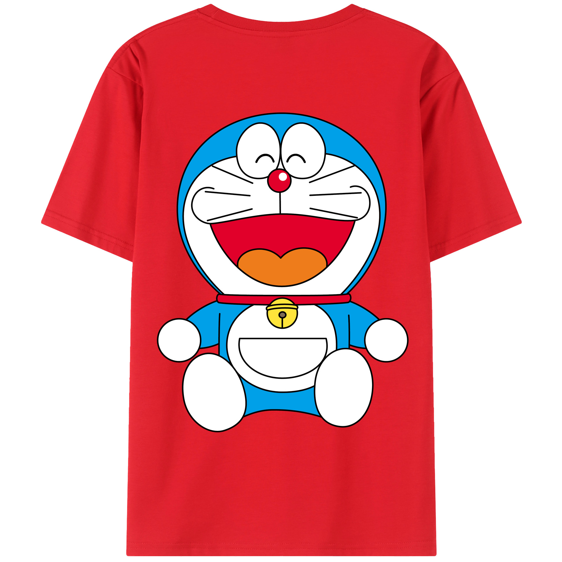 （画像用） ドラえもん Doraemon 綿100％ メンズ半袖Tシャツ（バックプリント） 通気性