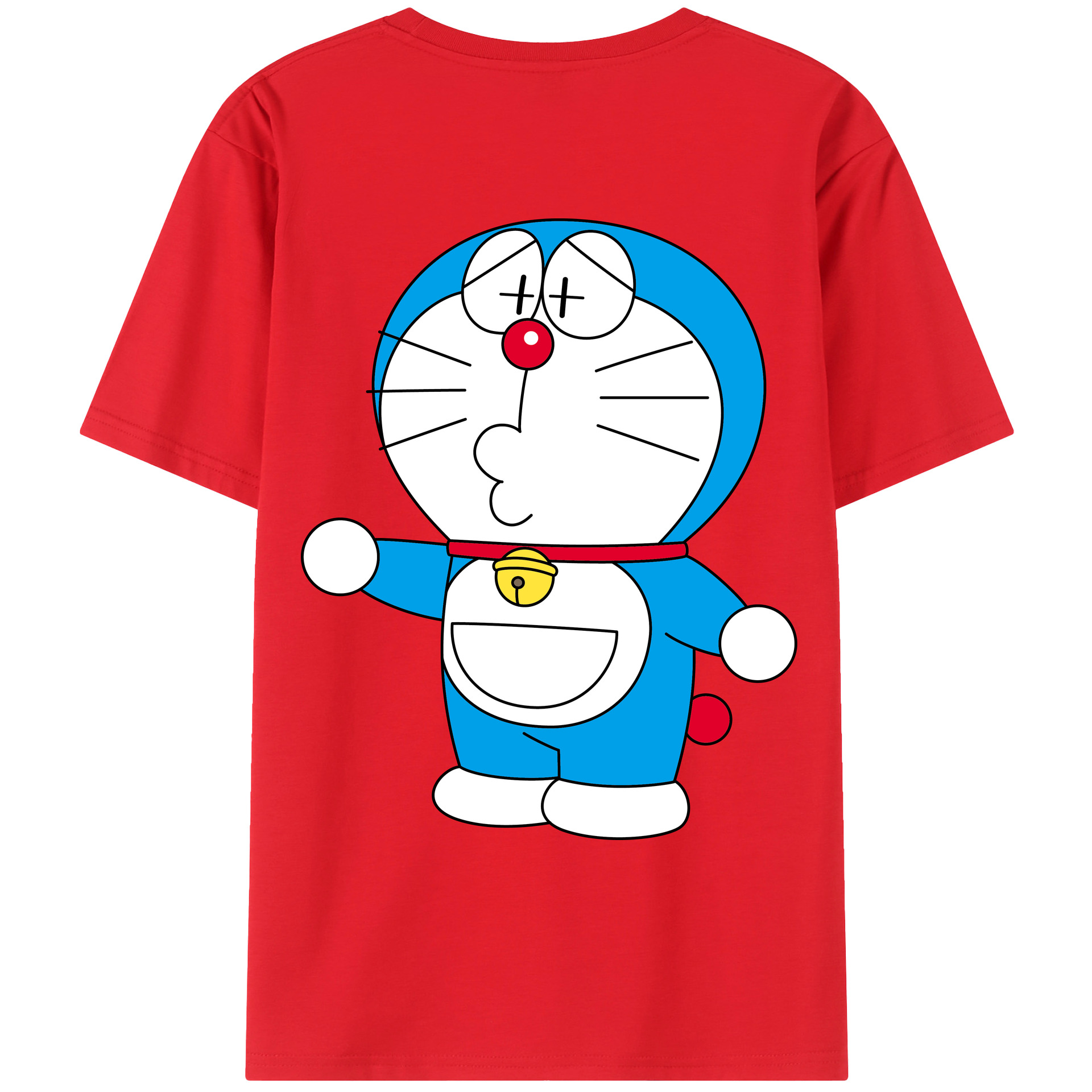 （画像用） ドラえもん Doraemon 綿100％ メンズ半袖Tシャツ（バックプリント） 通気性